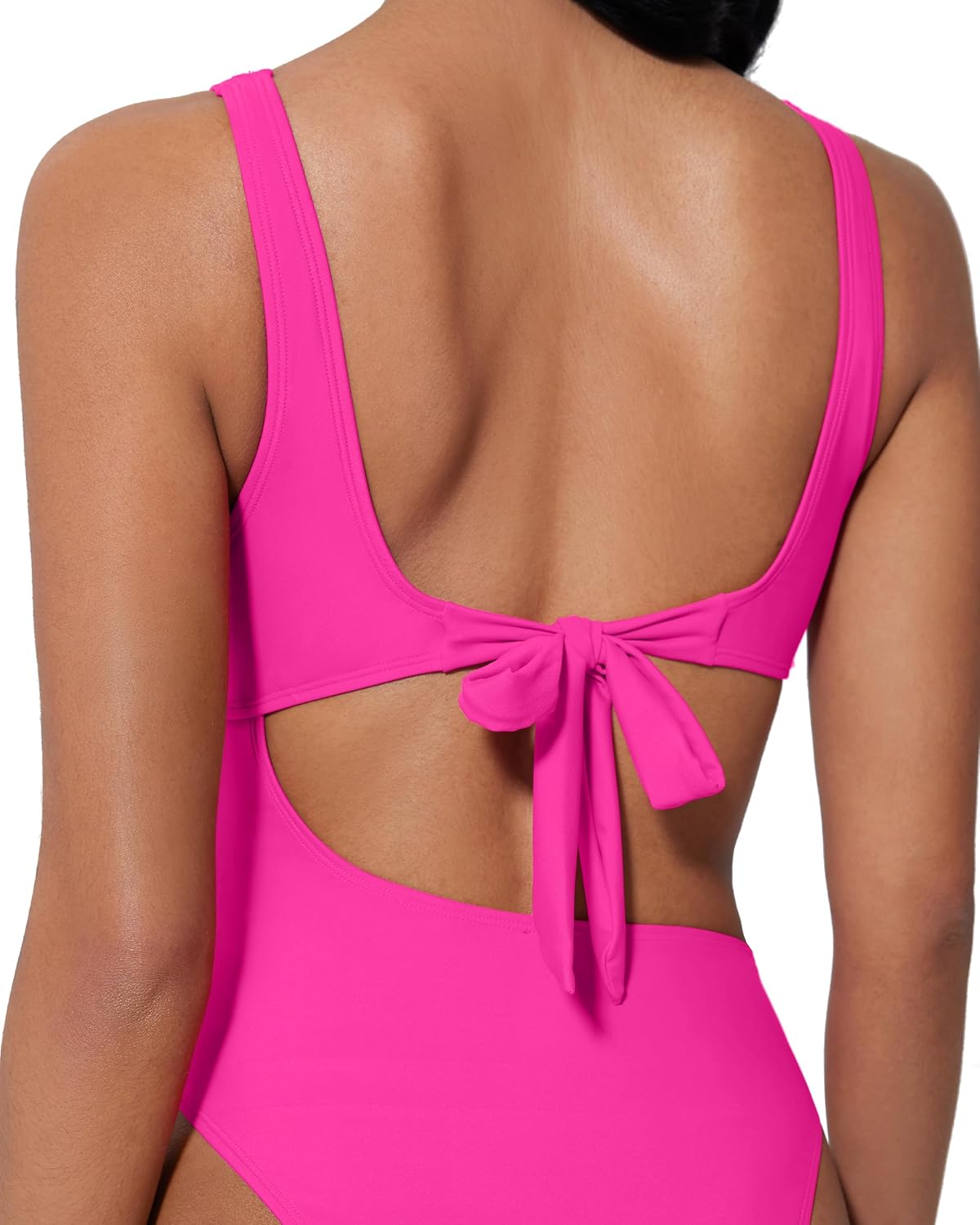 SUUKSESS Women Sexy One Piece Tummy Control Swimsuit Cutout Backless Bathing Suit - Image 2