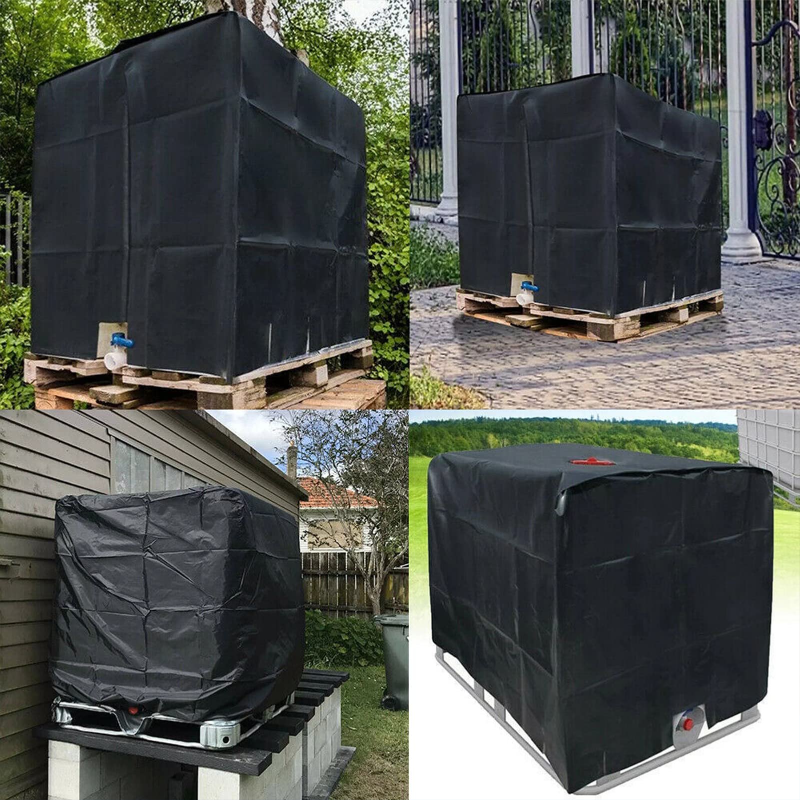 IBC 1000L pokrowiec na ramię, pyłoszczelna osłona beczki na wodę pokrowiec na pojemniki do przechowywania wody, tkanina Oxford 210D, zewnętrzna osłona na zbiornik na wodę, osłona
