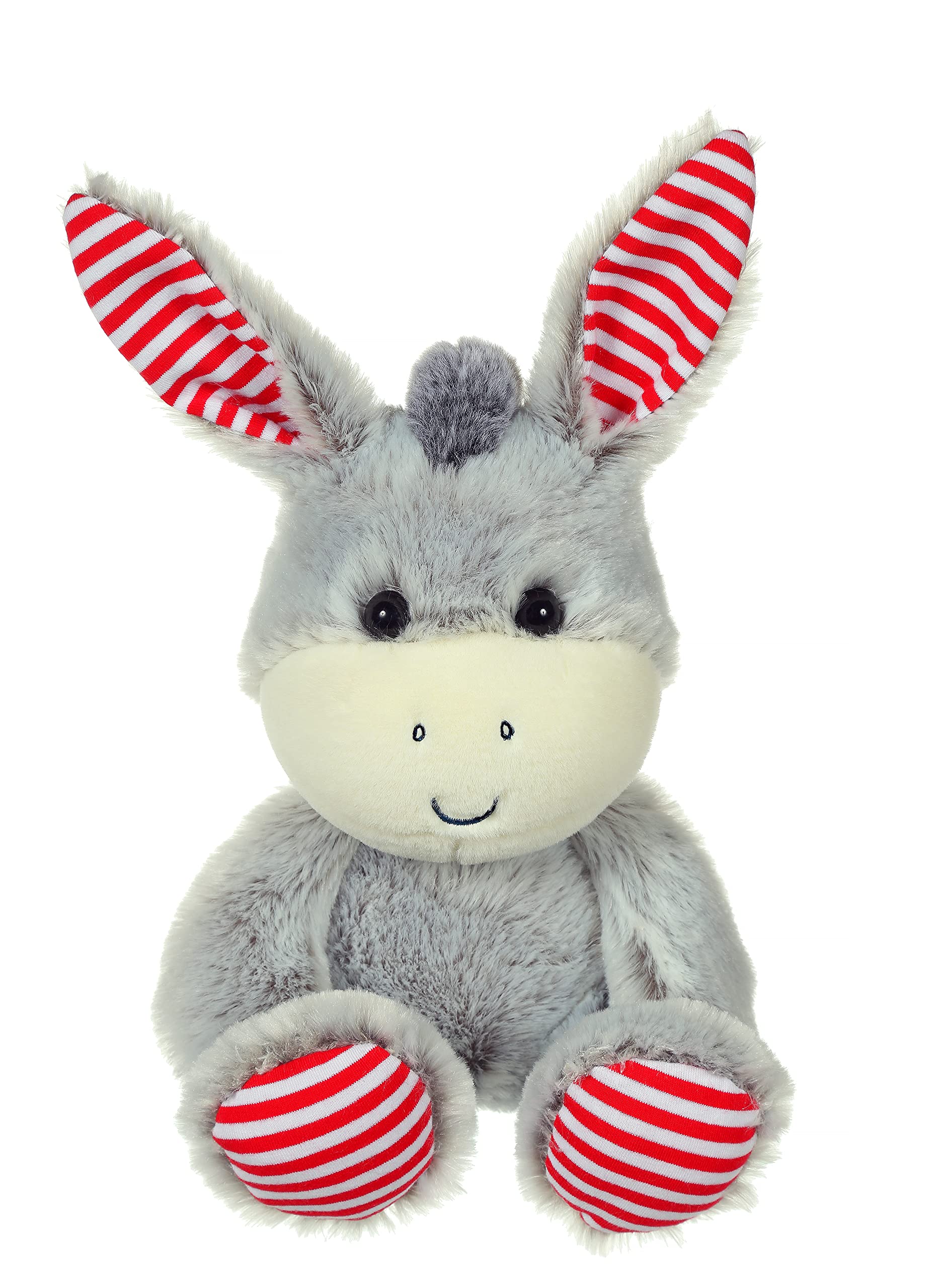 GIPSY Toys - Peluche Les Marinières 24 cm âne Gris Rayures Rouges - Peluche pour Enfant - - Gris, Rayures rouges071605