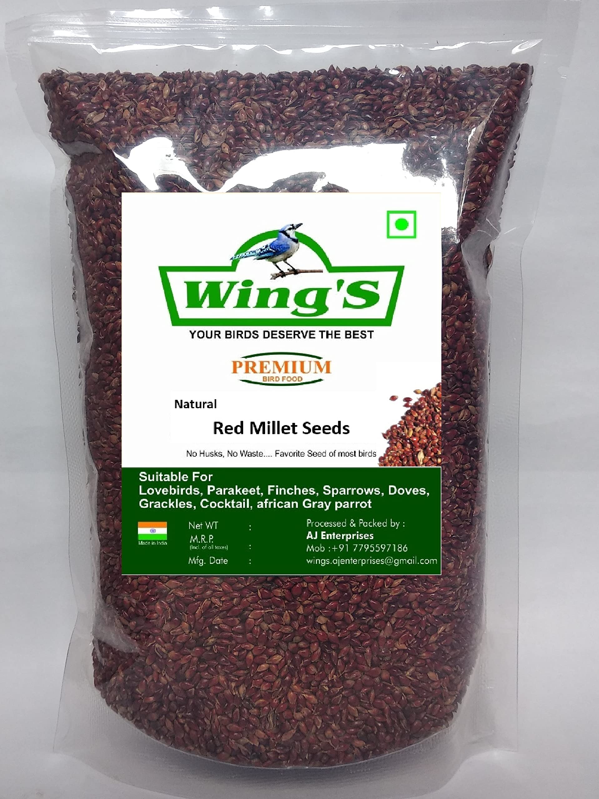 Wings Red Millet Seeds for Birds - 700gm | for Love Birds, Parakeets, Finches and Budgies | No Waste, No Husk | red Millet for Budgies (B0C19F1W2D) Amazon Price History, Amazon Price Tracker