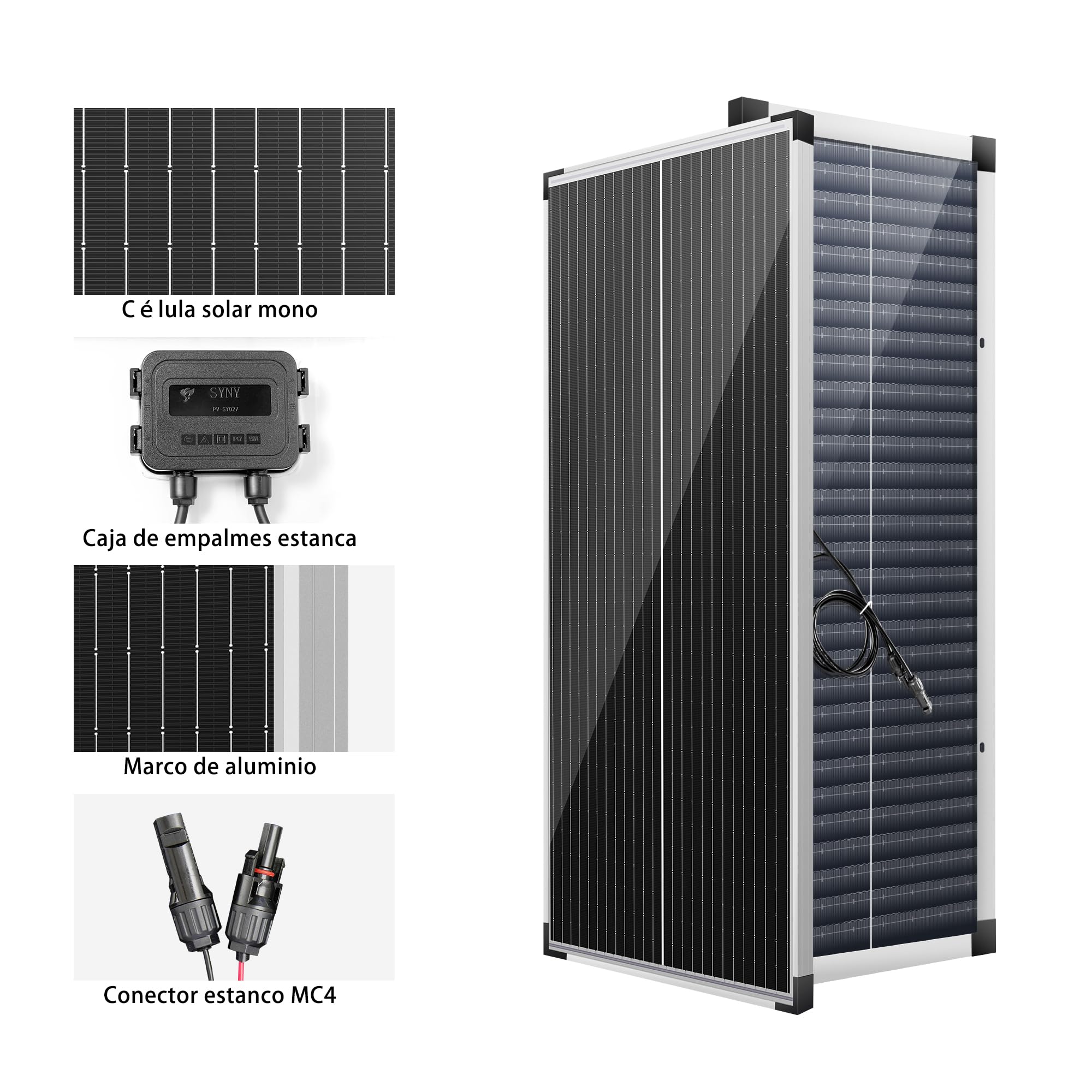 Nicesolar 100W Solarpanel Solarmodul Bifazial monokristallines Photovoltaik Solarzelle 100 Watt PV Modul für 12 Volt Batterien Wohnwagen Wohnmobil Boot Yacht RV Dachhalterungen Off Grid