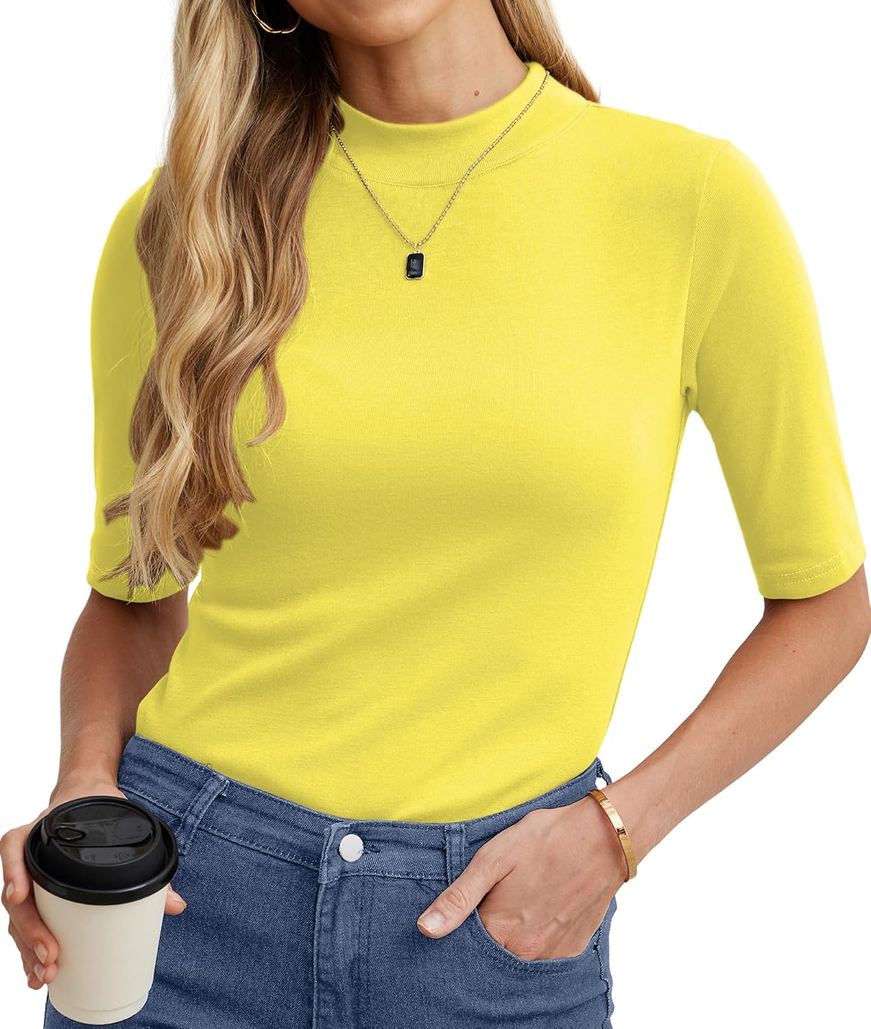 PrinStory Womens Tops Summer Short Sleeve Shirts Business Dressy Casual Pullover Tops for Women 2025 Trendy