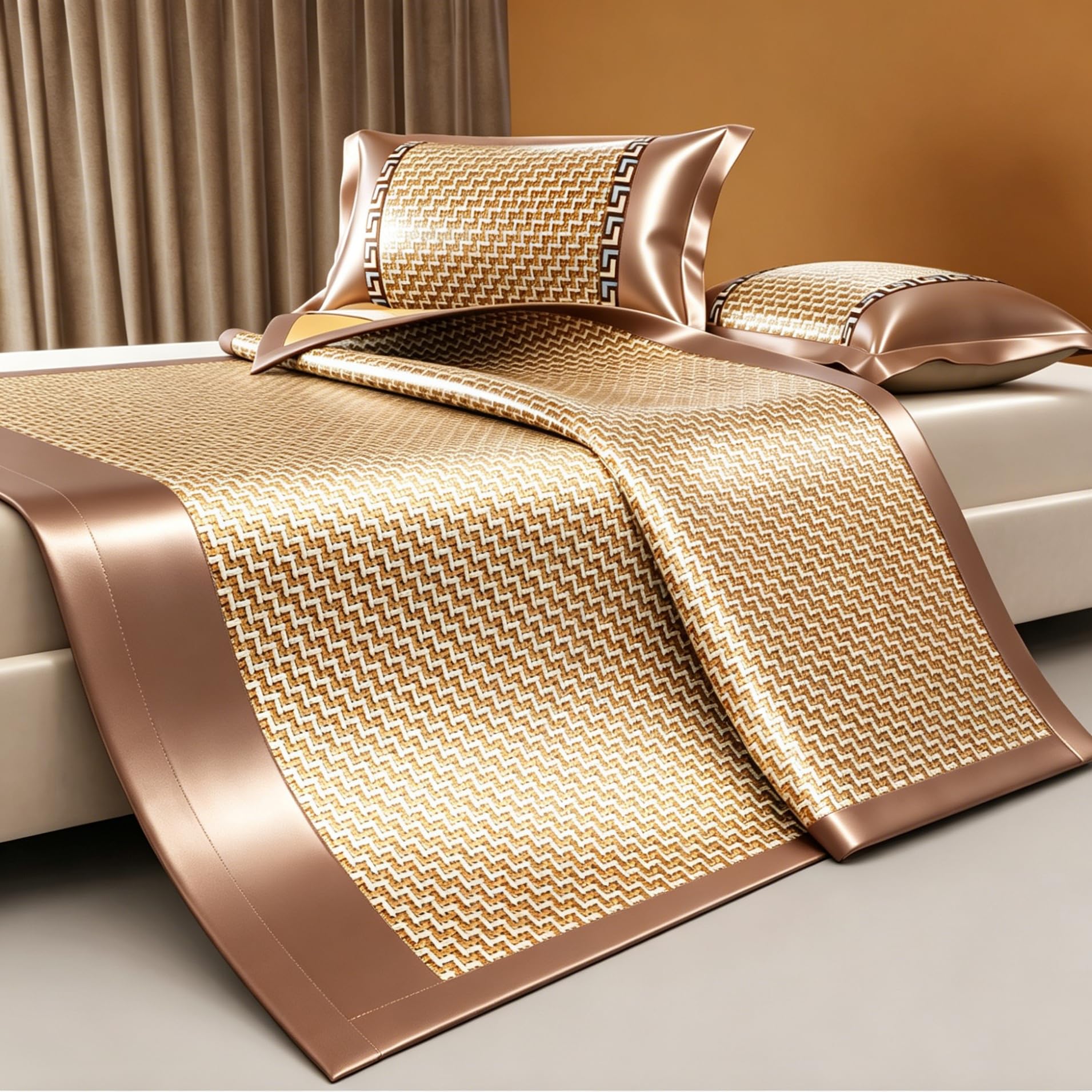 FIgpmwld Foldable Breathable Nonslip Cooling Sleeping Pad Pillowcases, Multicolor, Multiple Sizes(B,200x220cm (78.7x86.6))