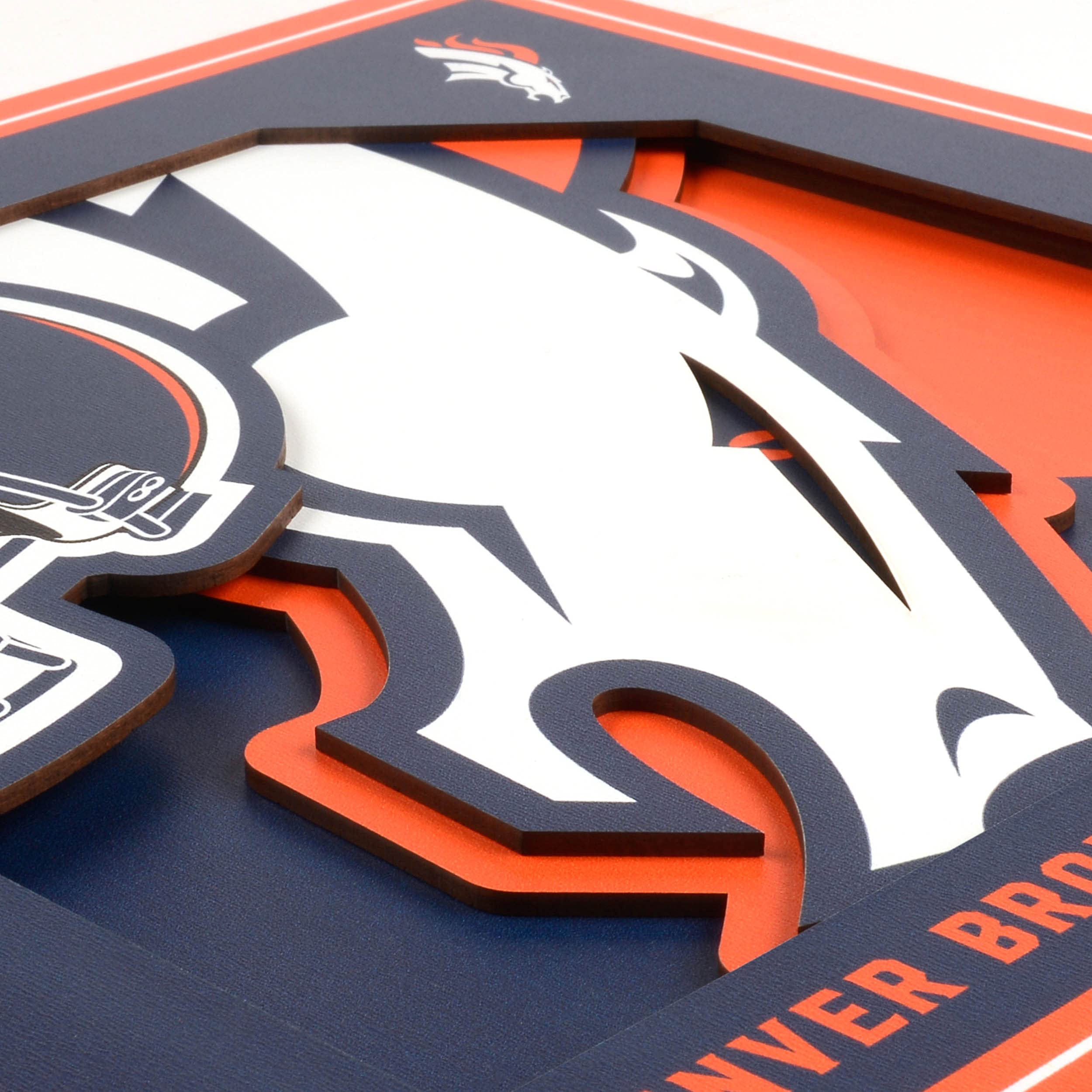 YouTheFan NFL Denver Broncos 3D-Logo-Serie, Wandkunst, 30,5 x 30,5 cm