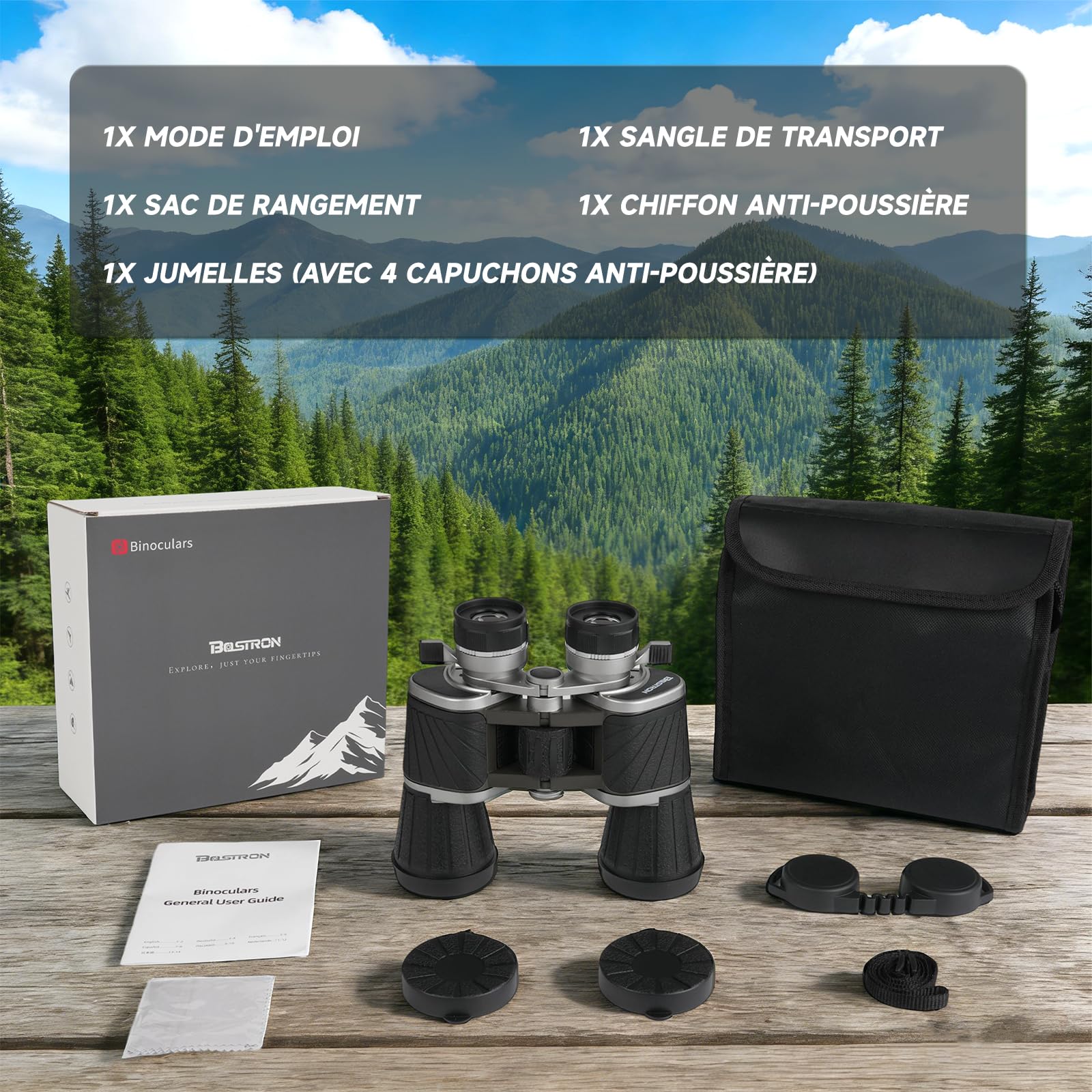 7 x 50 Jumelles Adultes pour Observation des Oiseaux | Jumelles Portables Haute avec Sac de Transport - Système Optique HD pour Concerts, Chasse et Jeux de Sport
