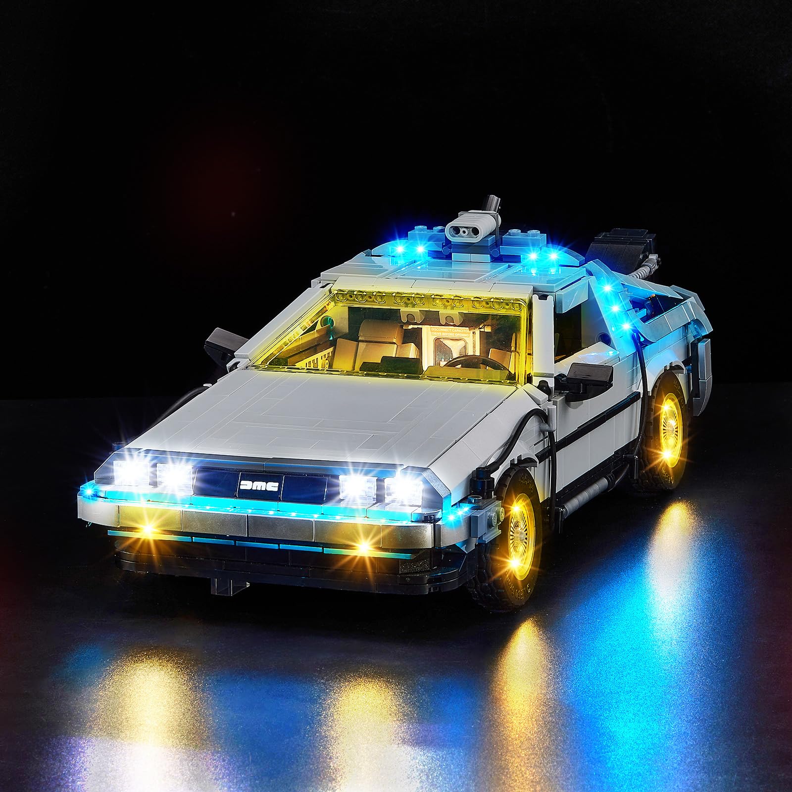 Kyglaring LED Light Kit Compatible with Lego Back to The Future Time Machine 10300 Building Blocks, Upgraded Original Movie Sound, Lighting