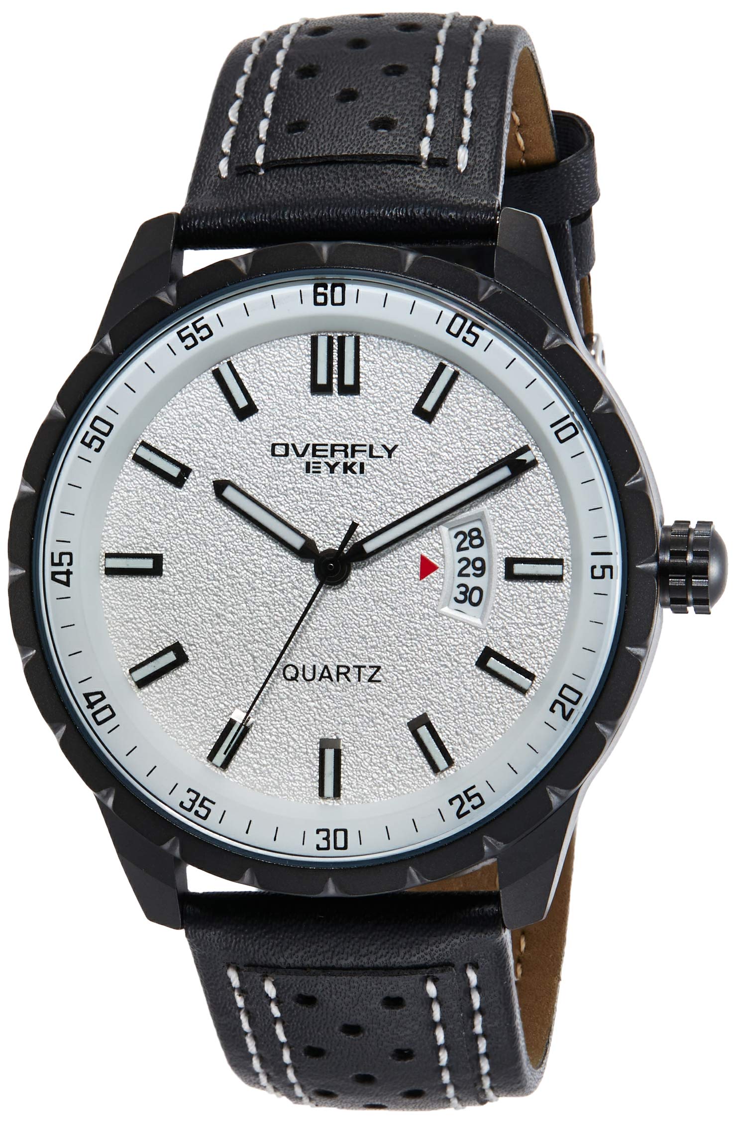 Overfly Analog White Dial Mens Watch-EOV3060L-B0102 (B07H543QJX) Amazon Price History, Amazon Price Tracker