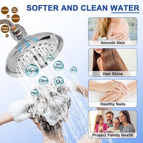 Miniatura 4 de Filtro de ducha de 15 etapas, filtro de cartucho de ducha de repuesto con vitamina C, filtro de repuesto para cabezal de ducha para agua dura,