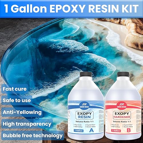Miniatura 3 de Resina epoxi de 2 galones, epoxi transparente 11, 4 × resistente a los rayos UV, apta para alimentos, resina profesional para fundición de arte,