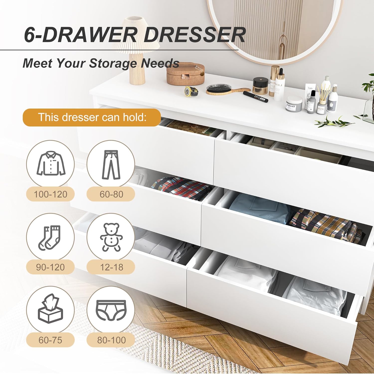 White Nursery Dresser with Soft Close Drawers
