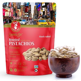 AZNUT Turkish Antep Roasted Salted Pistachios 5 LB 2 set of 2.5 LB, 100% Natural Premium Quality Class A, Non GMO Project Certified, Kosher Certified, Great Snacks, Resealable Bag