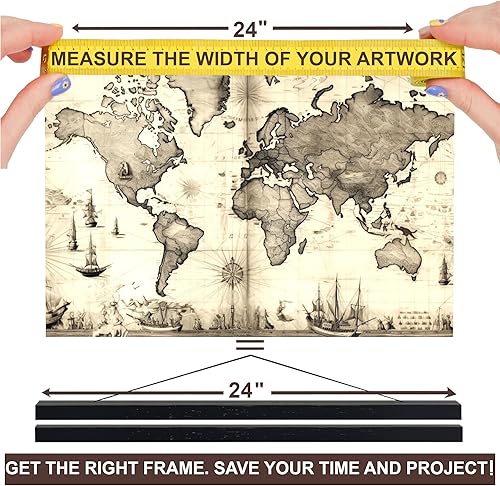 Miniatura 8 de Dacri Home - Colgador magnético para marcos de pósteres. Marco de madera fácil de colgar. Amplia compatibilidad con pasadores de madera para colgar