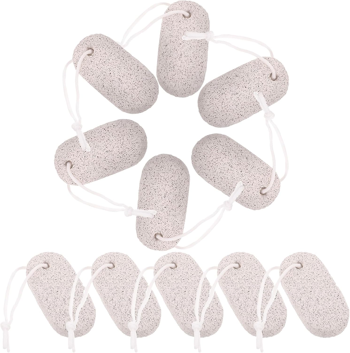 12 Pcs Small Pet Volcanic Mineral Chew Oval Teeth Grinder for Hamster Rabbit Parrot Small Animals Safe Nutrient Home Supplies Light Grey
