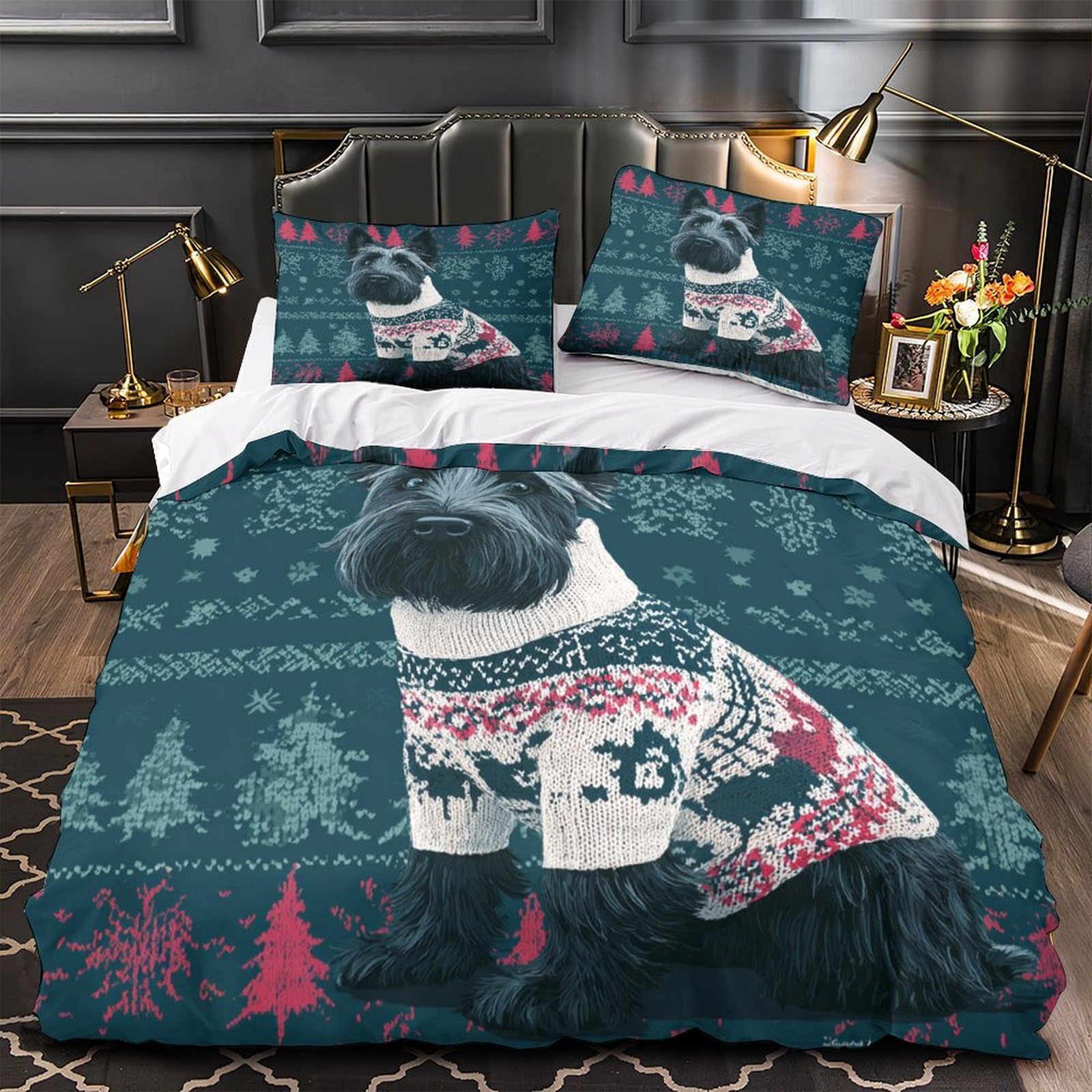 Housse de couette 140x200 microfibre haute qualité motif de Noël