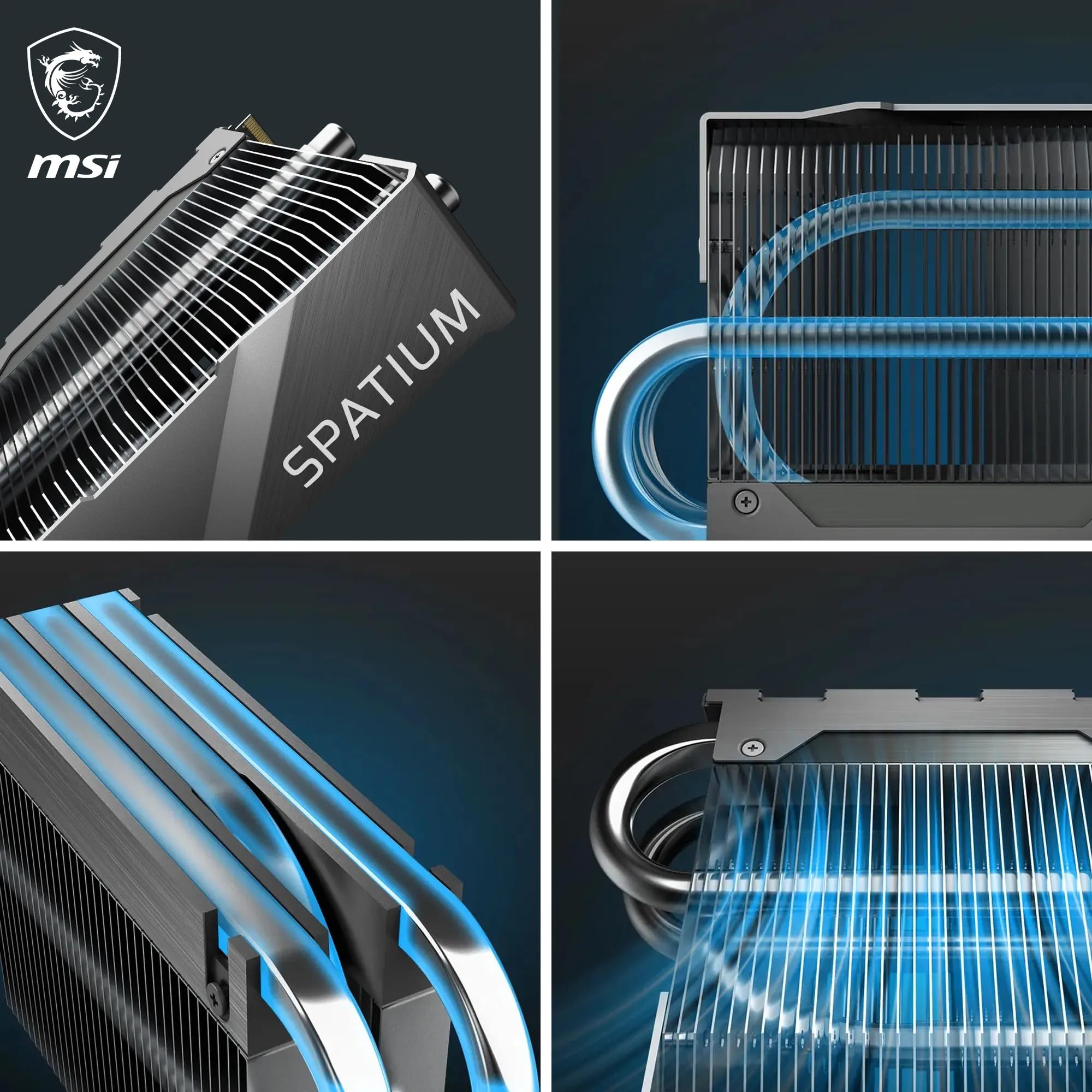MSI SPATIUM M570 Pro PCIe 5.0 NVMe M.2 2TB FROZR - Disque SSD Interne 2 to avec radiateur, PCIe 5.0 NVMe M.2, Lecture 12400 MB/s & Écriture 11800 MB/s, 3D NAND, Garantie 5 Ans (1400 TBW)