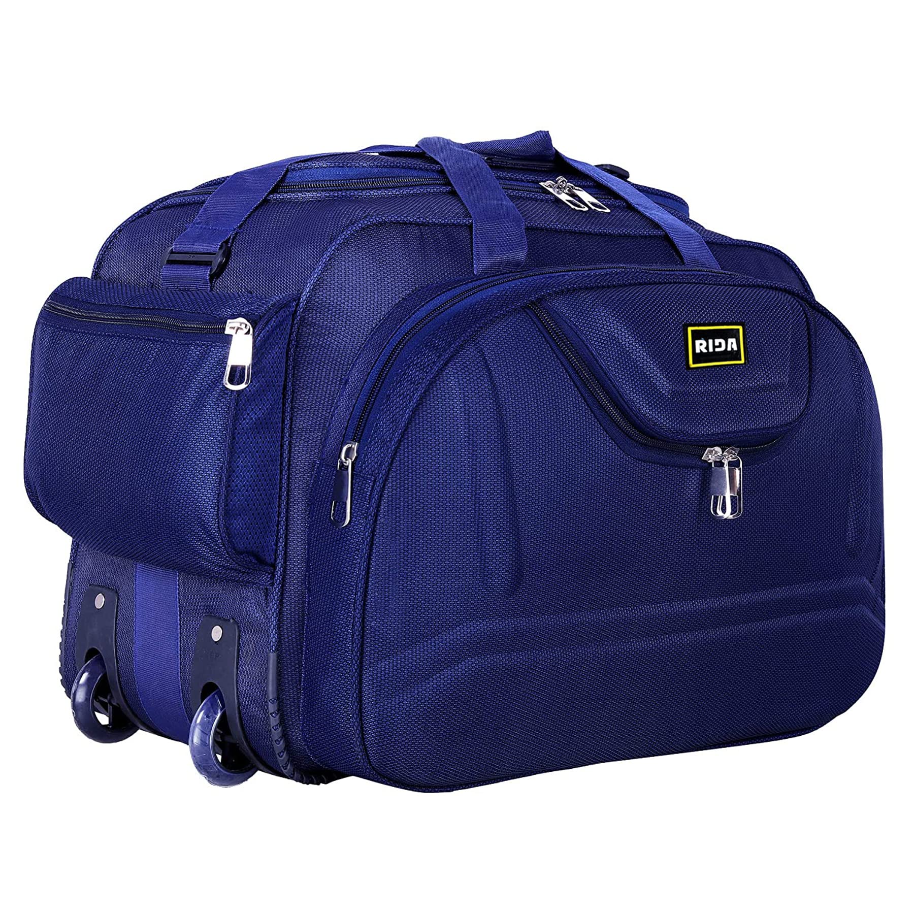 rida Luggage Travel Duffel Bag with Roller Wheels 35 Liters Lightweight Waterproof Travel Bags Trolley Bags with Wheels and Adjustable Strips/Handle (Navy Blue)-picture-30