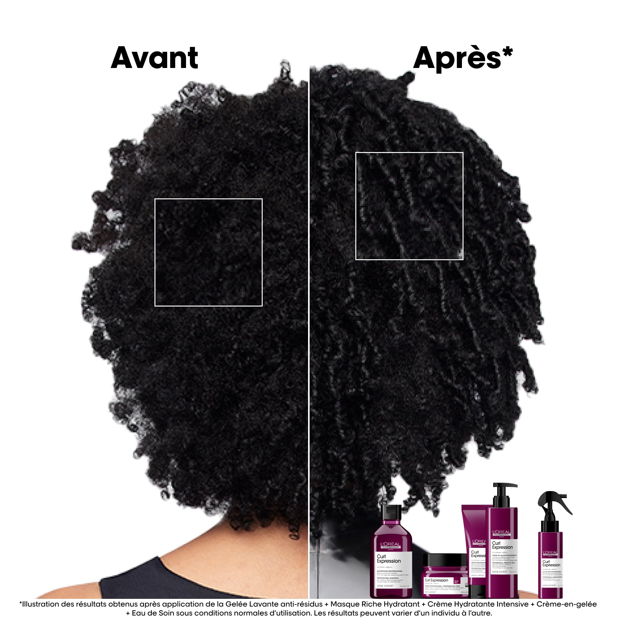 L'OREAL PROFESSIONNEL - Gelée Lavante Anti-Résidus Curl Expression - Shampoing Cheveux Bouclés & Frisés - Nettoie & Purifie - Hydratation & Légèreté - Glycérine Végétale & Urée - Sans Sulfate - 500 ml