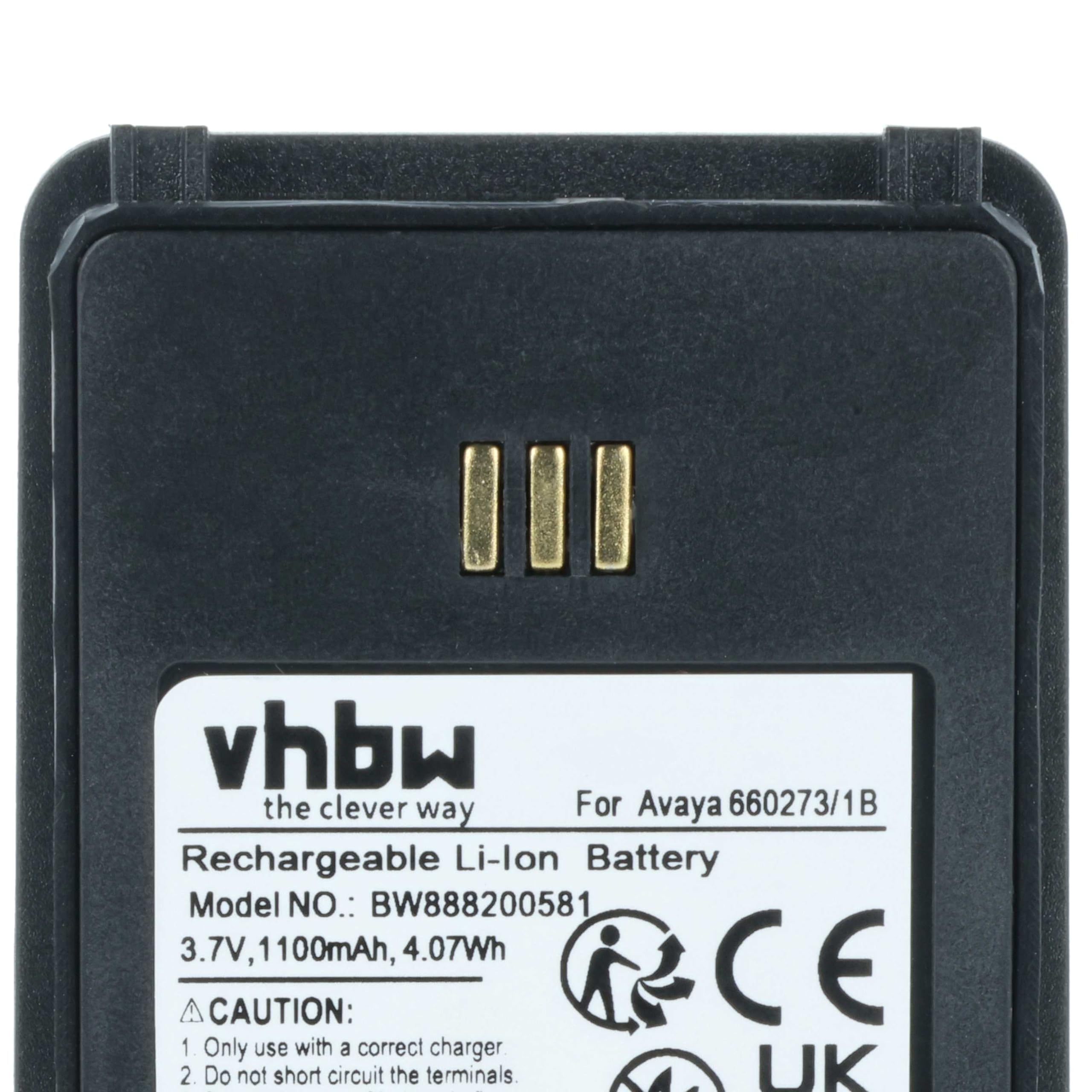 vhbw 3 x bateria kompatybilna z Avaya Dect 3745, DECT 3740, 3700 EX, DECT 3749 telefon komórkowy smartfon (1100 mAh, 3,7 V, litowo-jonowy)