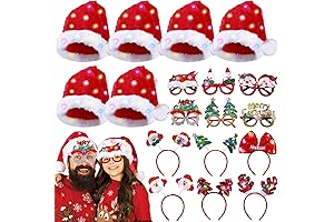 18 Light up Santa Hats Christmas Accessories