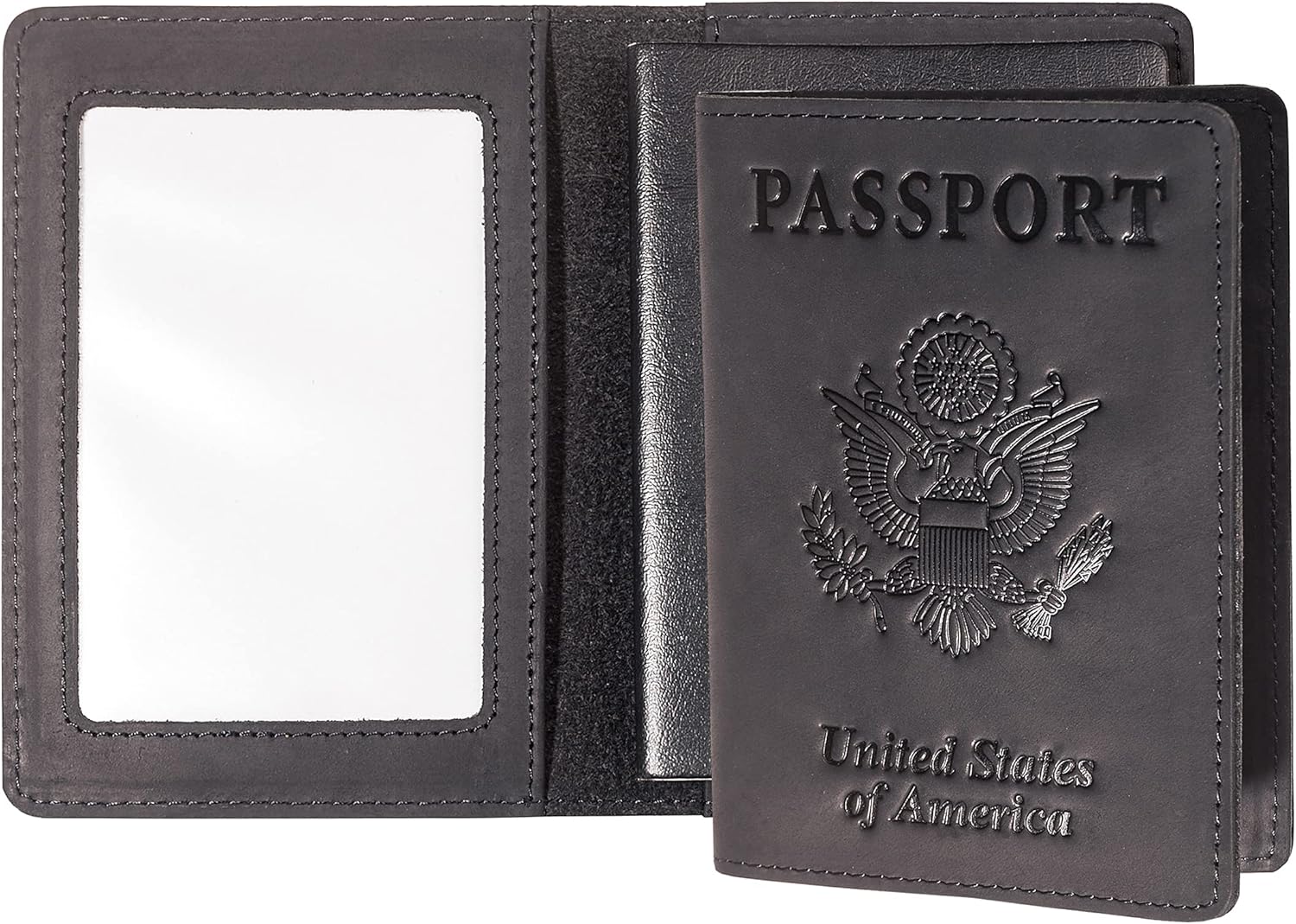  | AGBIADD Passport Wallets and Vaccine Card Holder Combo,RFID Blocking Genuine Leather Passport Holder Cover Case with CDC Vaccination Card Slot, Leather Travel Documents Organizer Protector for Women Men (Black) | Passport Covers