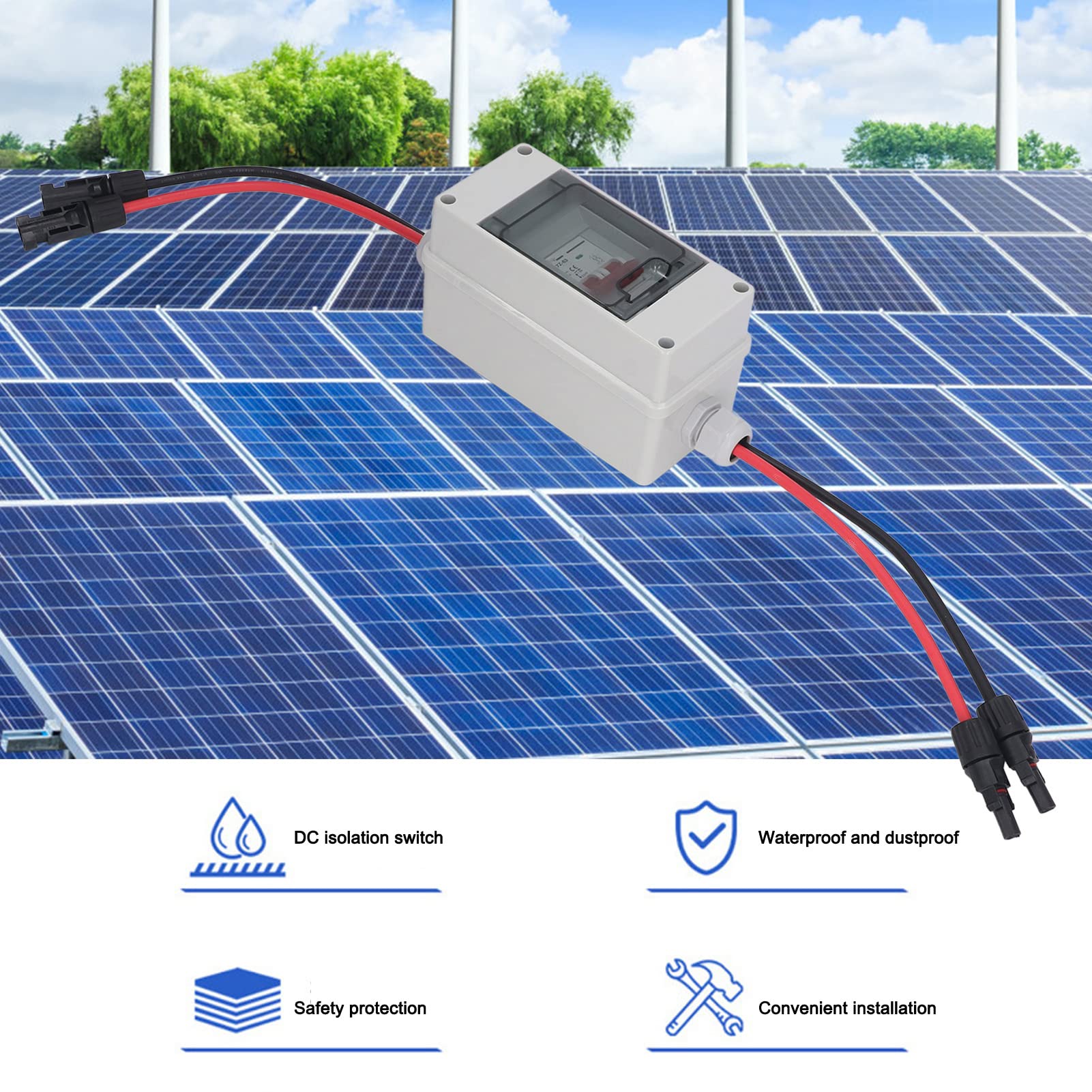 Interruttore Fotovoltaico DC500V 50A HSB6C-DC - 2 Poli Per Impianti Solari, Montaggio DIN