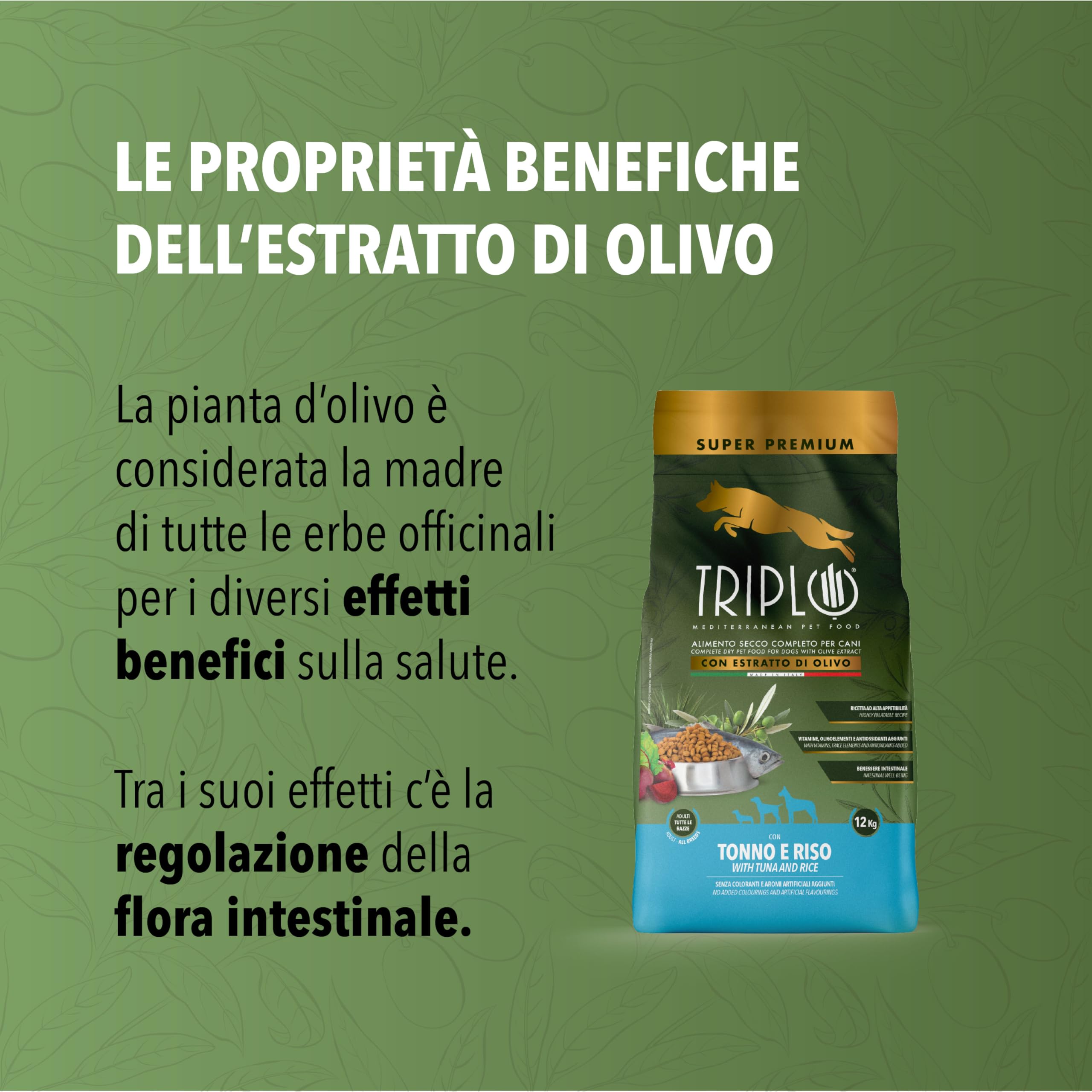 TerComposti - Triplo Pet Food Tonno e Riso 3kg x4, Ideale per Adulti di Tutte le Razze, Pelo Lucido e Folto, Crocchette Cani con Estratto di Olivo, Cibo per Cani Secco Nutriente e Bilanciato
