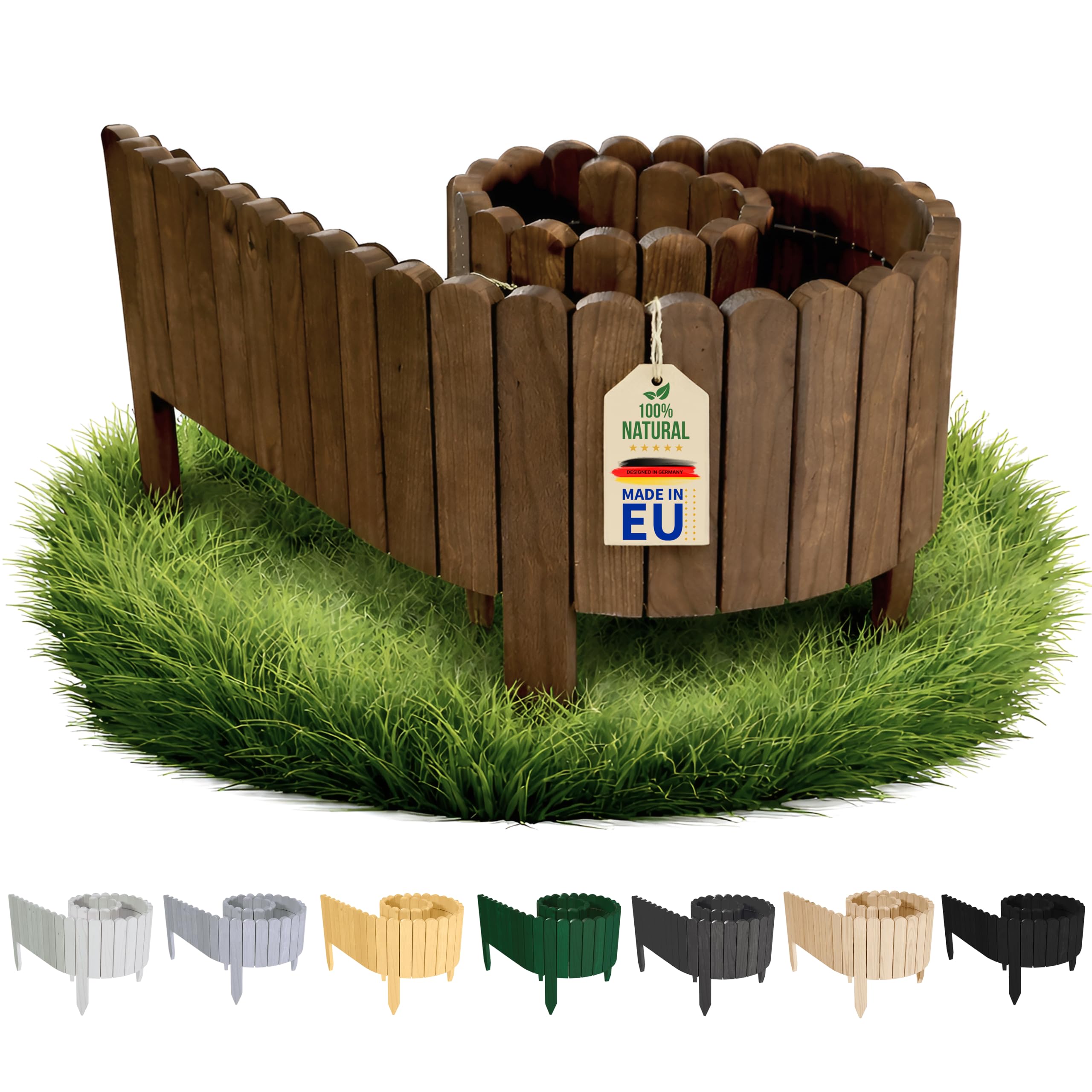 Floranica Bordo Giardino Flessibile 30 x 200 cm Marrone scuro Bordi Aiuole Legno Rollborder Bordura per Giardino Palizzata