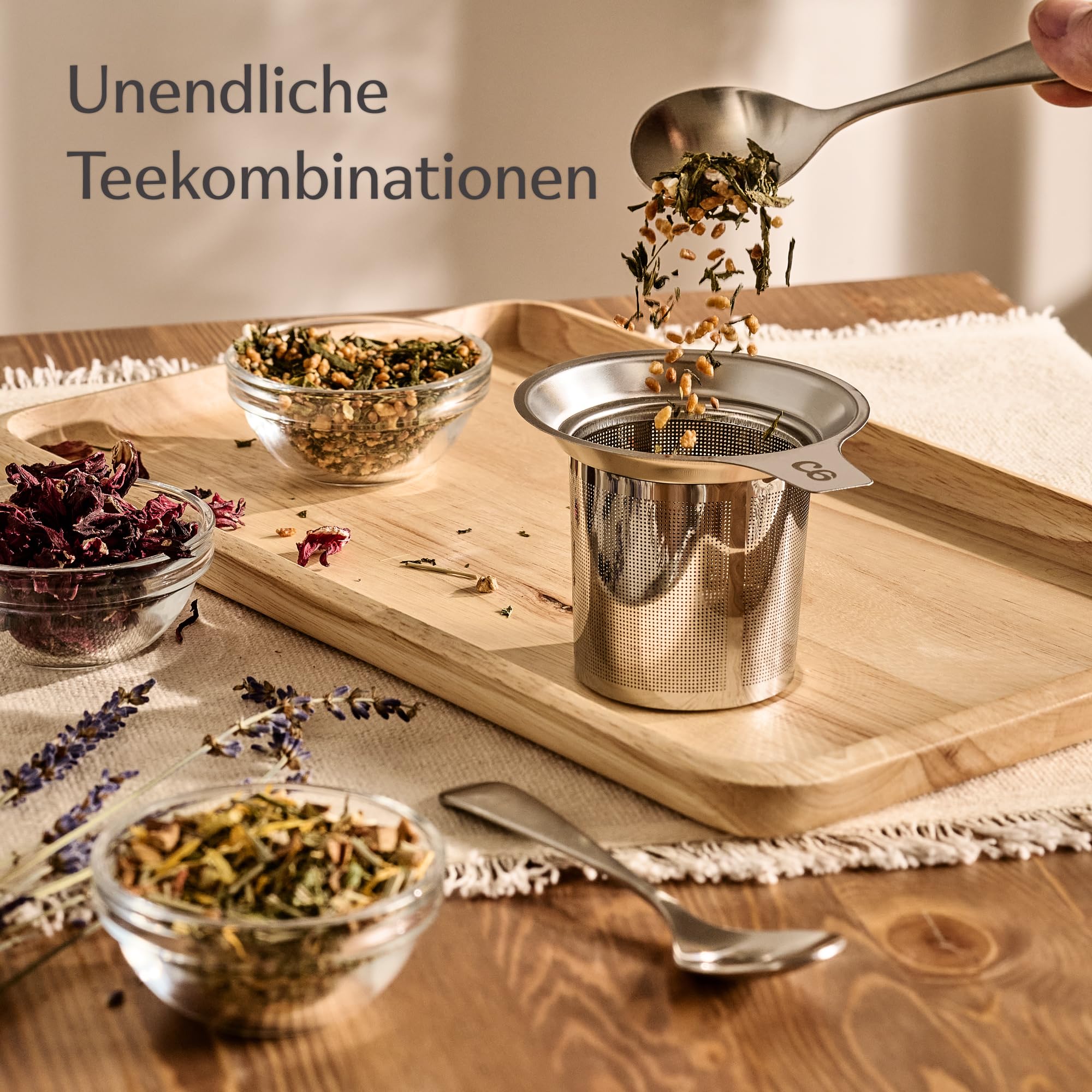 Teetasse mit Sieb und Deckel - Keramik - Hält Lange warm - 500ml XXL Groß - Spülmaschinenfest (Matcha Grün)