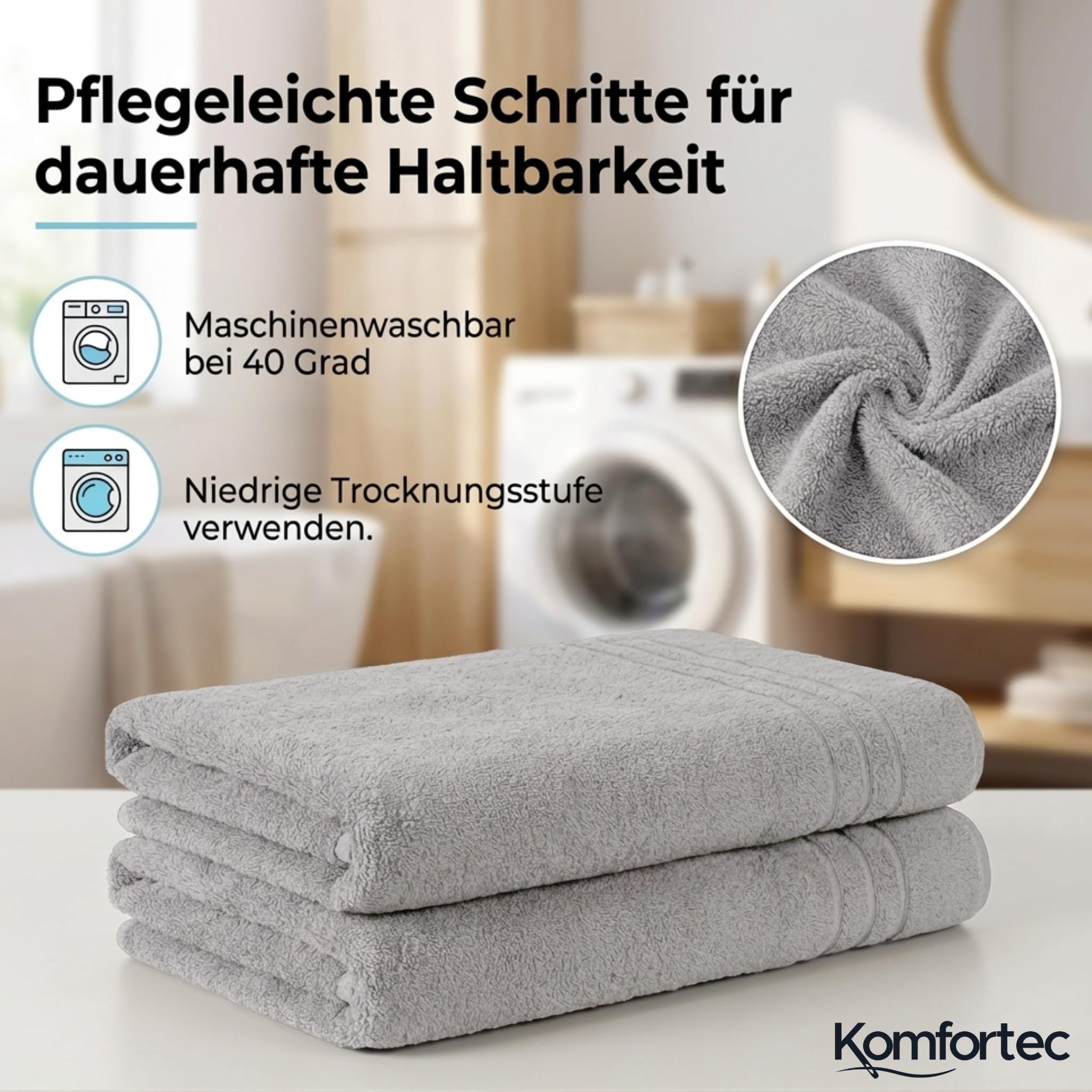 Komfortec 2er Saunahandtuch Set 80x200 cm – Bild 3