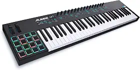 Alesis Vi61 | Controlador De Teclado USB MIDI De 61 Teclas Com 16 Pads, 16 Botões Rotativos Atribuíveis, 48 ​​Botões E Software De Produção MIDI Out Plus De 5 Pinos Incluído 61 Chaves