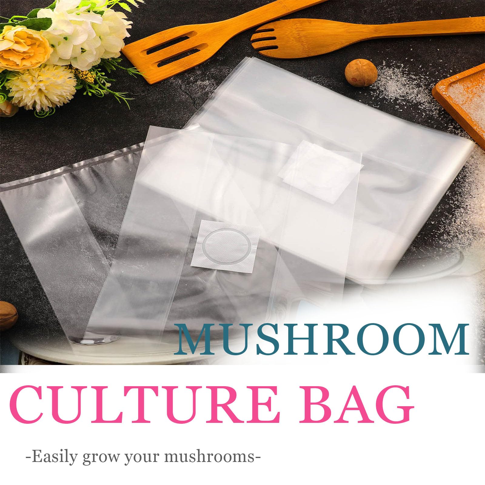 Set Da 30 Sacchetti Per Coltivazione Funghi, 35x10cm, Con Filtro Aria, Per Enoki, Shiitake, Champignon E Ostrica