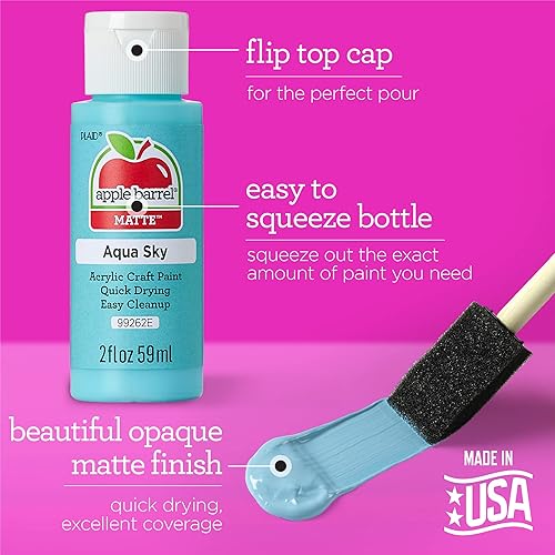 Miniatura 6 de Apple Barrel PROMOABP22, juego de acrílico de 14 piezas con 13 pinturas y 1 medio de vertido, multicolor, 16 onzas