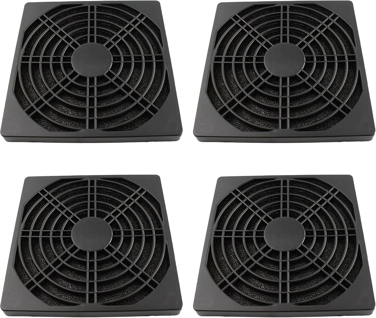 4 Pcs 120mm Black Square Plastic Cooling Fan Filter Cover