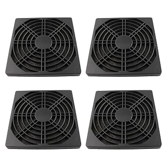 4 Pcs 120mm Black Square Plastic Cooling Fan Filter Cover