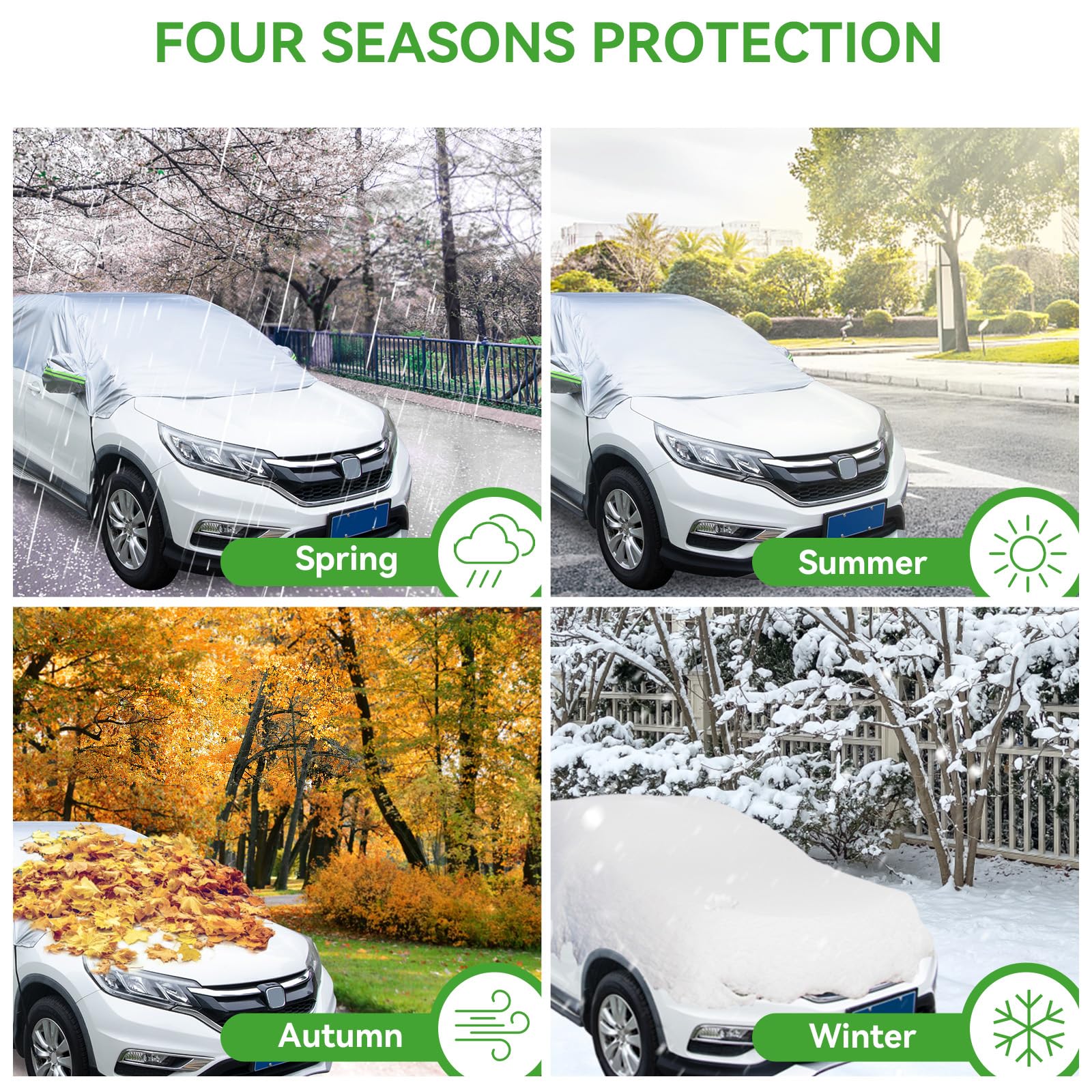 Ninonly Telo Copriauto SUV Oxford 210D Impermeabile Strisce Riflettenti - Resistente ai Raggi UV Up to 4.5-5.5M, Argento