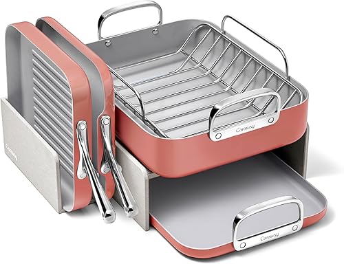 Miniatura 1 de Caraway Juego de sartenes cuadradas  Perfecto para asar a la plancha, tostar, asar, asar y más  Sartenes antiadherentes con revestimiento de