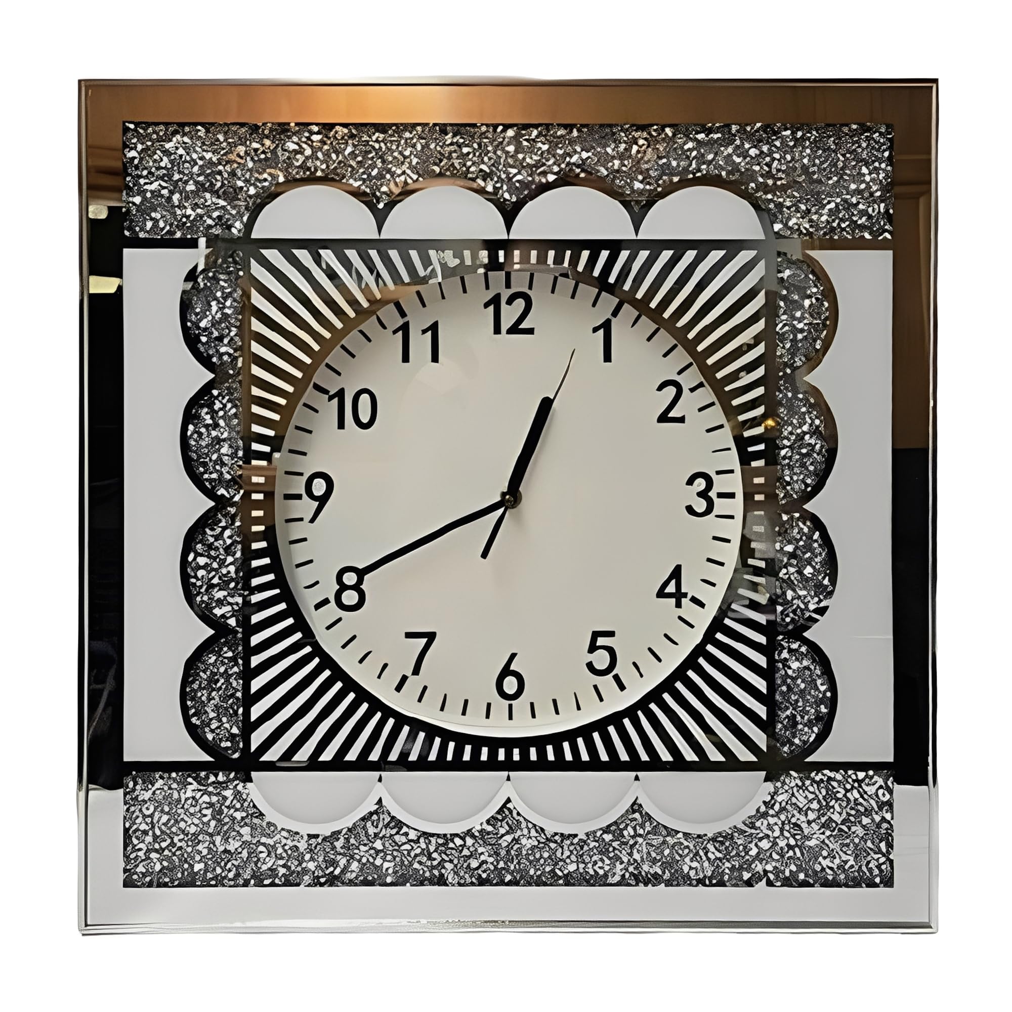 Horloge murale carrée pour salon moderne ICE Armor 48,3 cm