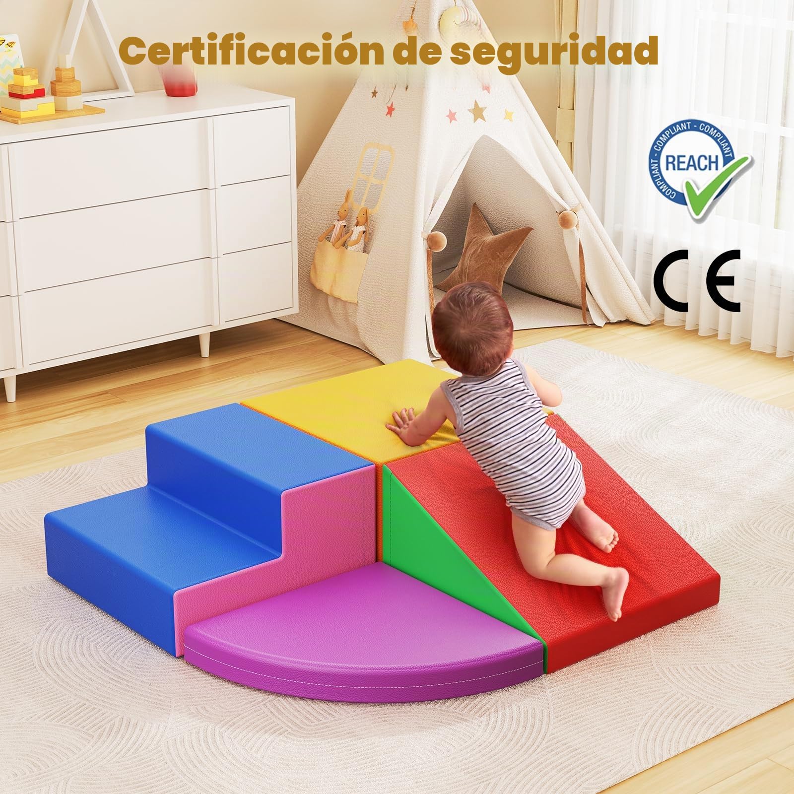 Bloques de espuma para niños, bloques de espuma grandes, bloques de escalada para interiores, marcos de escalada para niños (4 unidades)