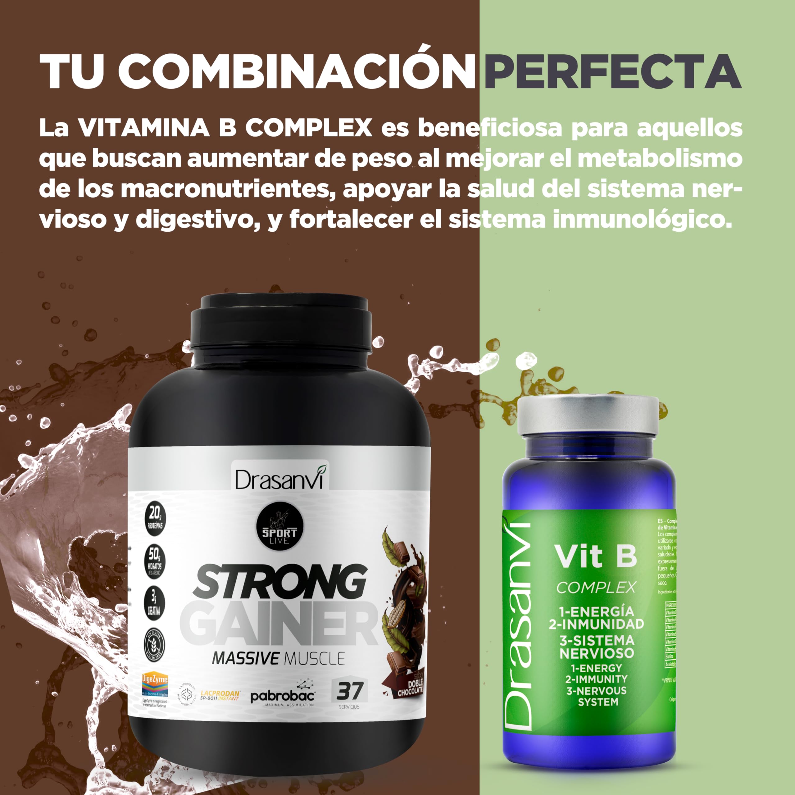 WEIGHT GAINER DOBLE CHOCOLATE 3KG SPORT LIVE DRASANVI