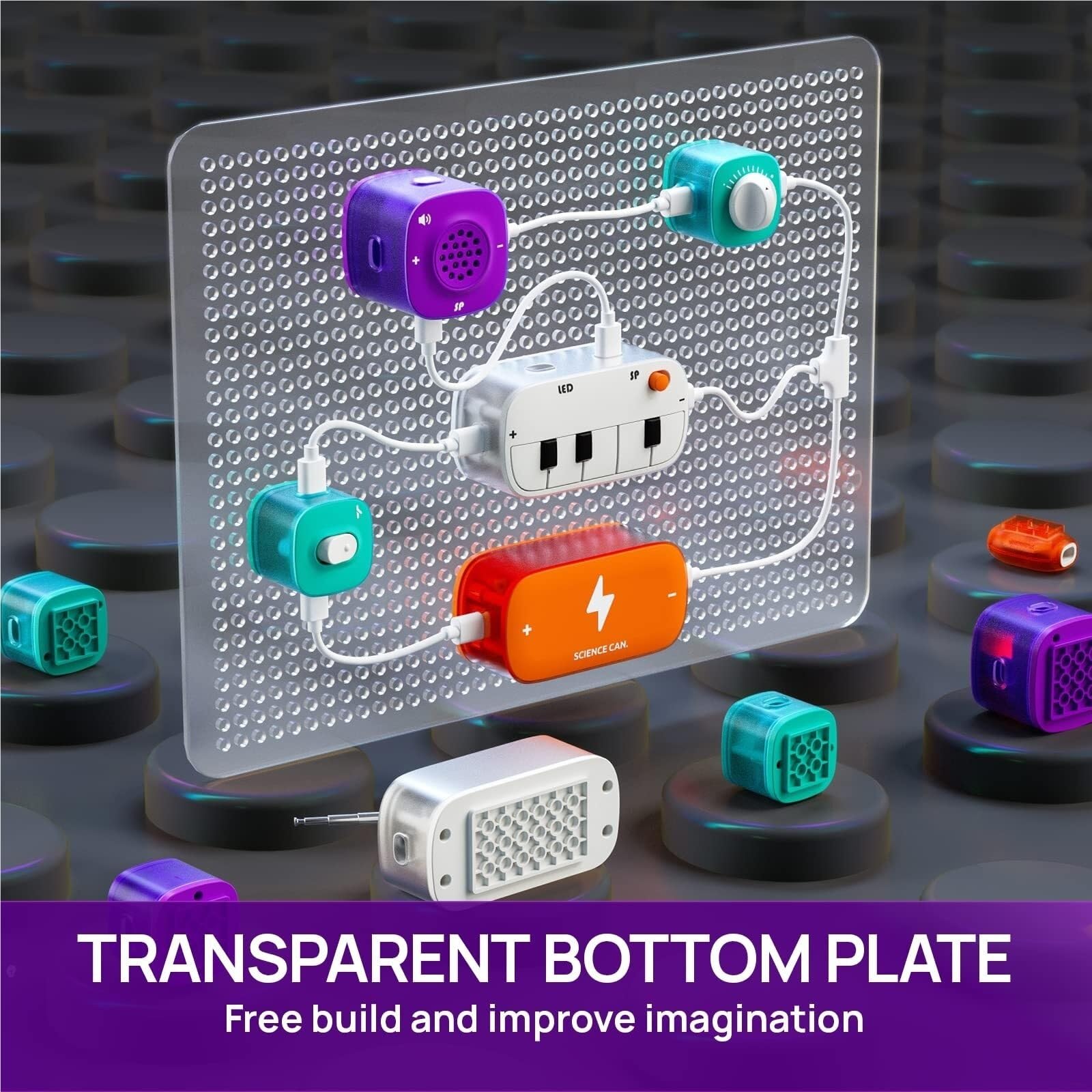 Esperimenti Elettricità Kit Elettronico for Principianti con Circuito Science Can Circuits con 80 Esperimenti Giocattolo Esperimento di Apprendimento