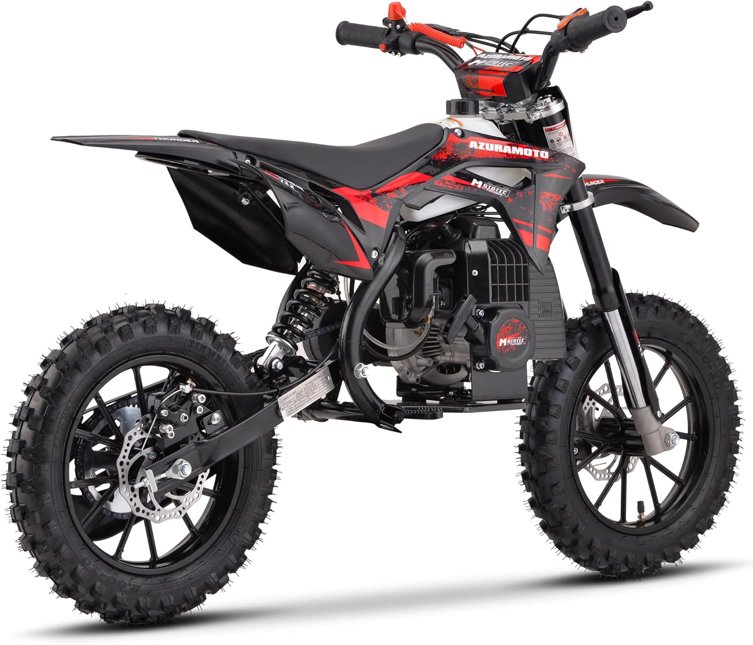 MotoTec Thunder 50cc 2-Stroke Kids Gas Dirt Bike Red