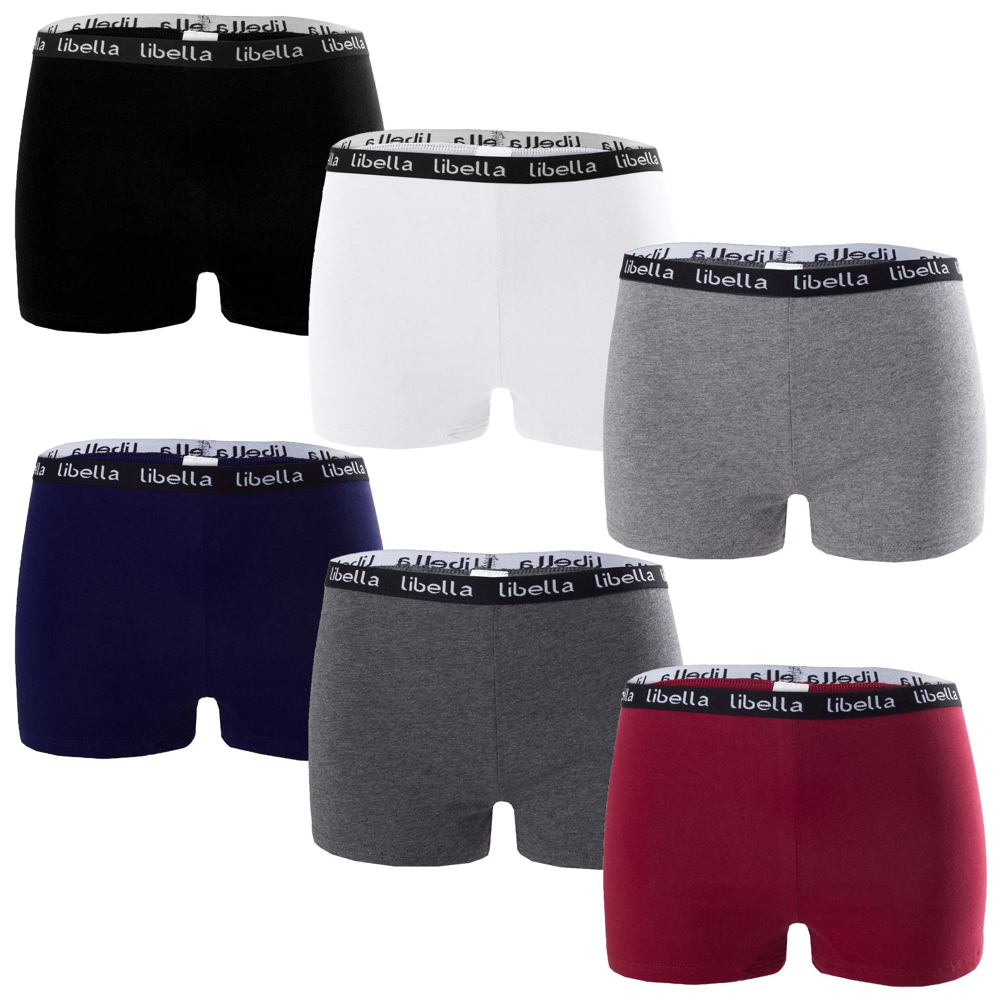 Libella® Panties Boxershorts Damen 6er Pack Hipsters Damen Unterhosen Hotpants Damen Unterwäsche Pantys Damen Baumwolle Boxershorts Frauen 3429 M
