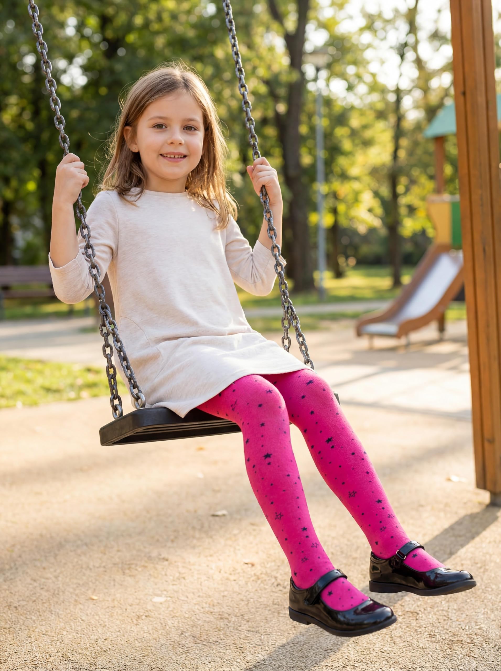TupTam Strumpfhose Mädchen Bunt Gemustert 6er Pack – Warme Strickstrumpfhosen für Herbst und Winter