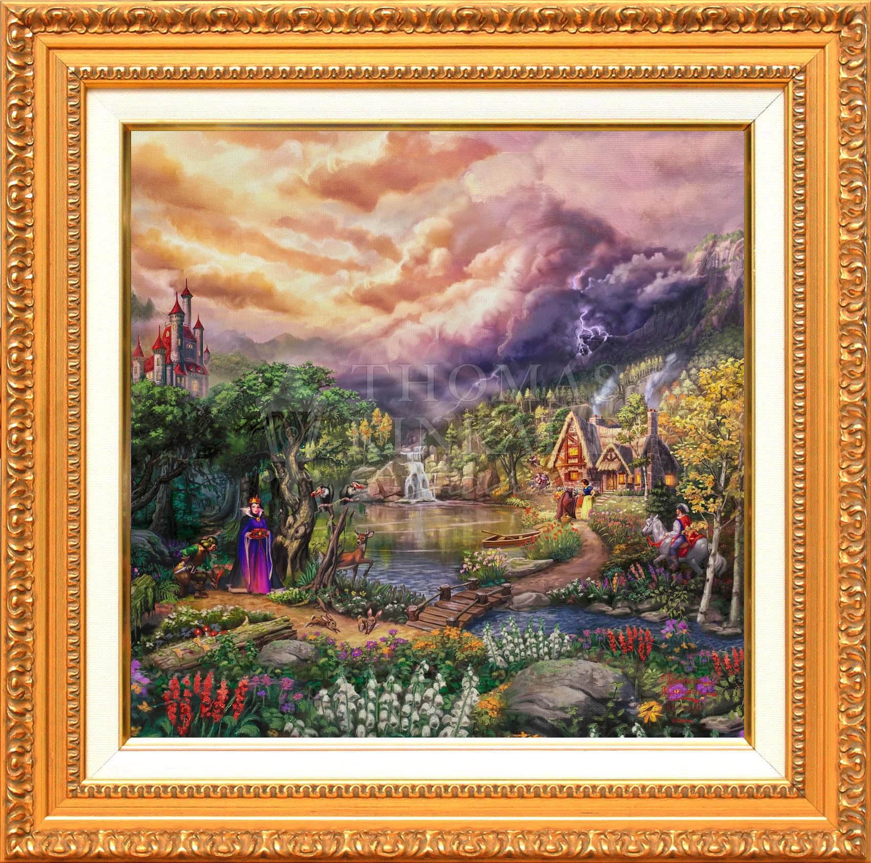 トーマスキンケード ディズニー白雪姫七人の小人キャンバス絵画