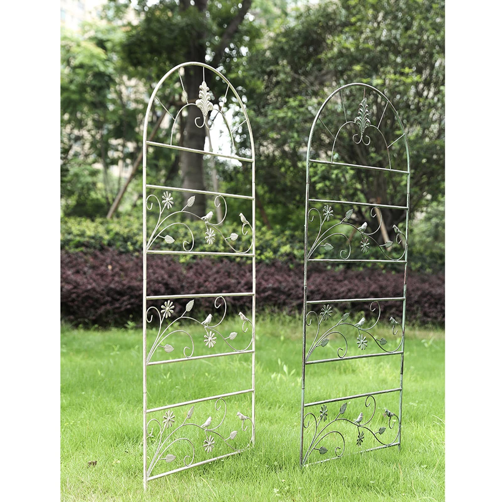 ZYFA Rankhilfe Gartenzaun Rankgitter Rasenkanten Gartenstecker Garten Gartenpfähle Gartenzäune Beetzaun Metall Obelisk Pflanzenstützen für Gartendeko,Deko Für Kletterpflanzen,Rosen,Reben