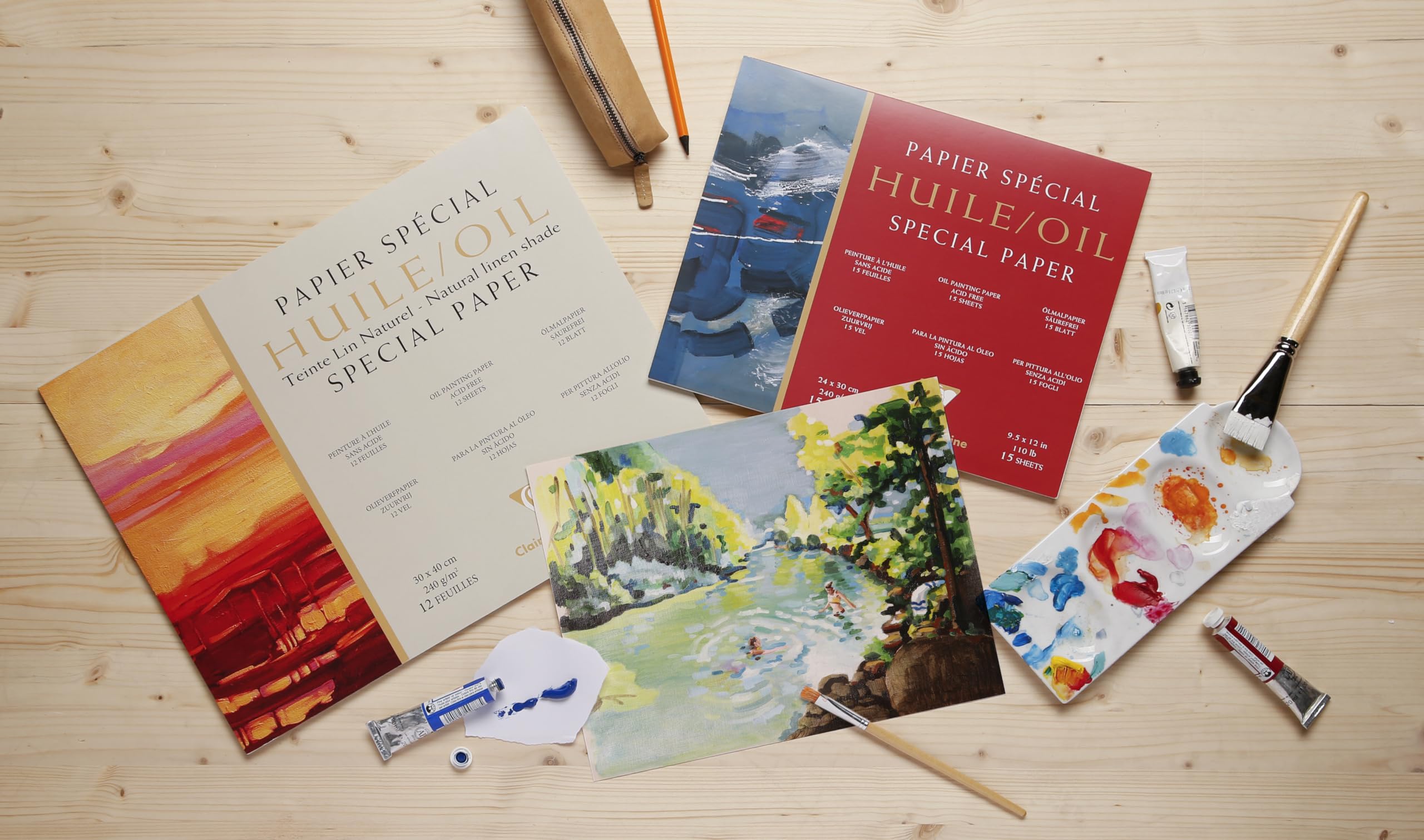 Bloc Papier Dessin Acrylique Clairefontaine - 10 Feuilles 21x29,7 Cm 360g - Surface Lisse, Made In France