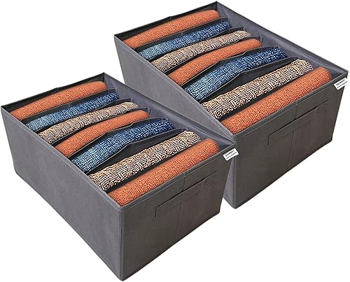 ZUIDSYI Organizador de ropa de armario para jeans organizadores de cajones plegables para ropa organizadores de armario de tela y caja de