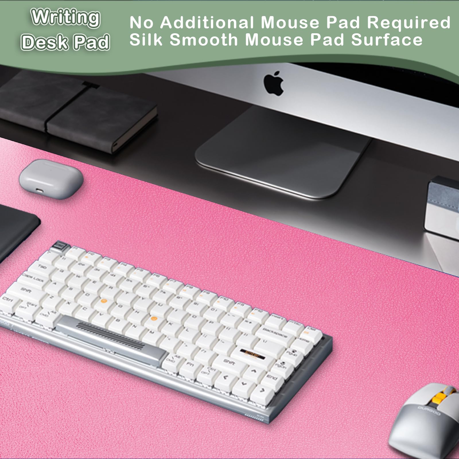 Protector De Escritorio De Cuero, Alfombrilla Para Ratón, Tapete De Escritorio De Oficina Secante De Escritorio De Cuero Pu Antideslizante Almohadilla De Escritorio Para Computadora Portatil Almoha