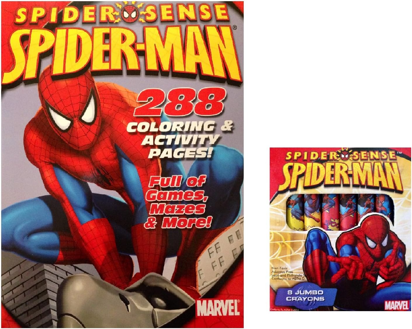 Amazon.com: Marvel Spiderman-Man Jumbo Coloring and Activity Book with Crayons : Toys & Games