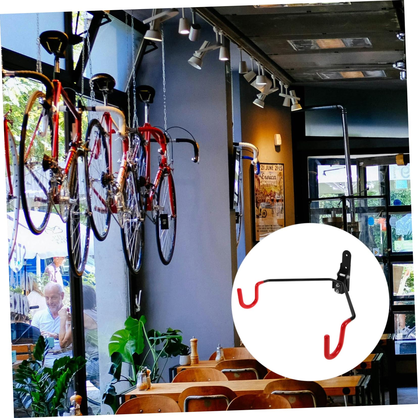 NUOBESTY Wandmontierter Fahrradaufbewahrungshaken Aus Manganstahl Stabiler Fahrradhalter Für Garage Und Innenbereich Platzsparender Wandhaken Für Fahrräder Für Radliebhaber Und Praktische Nutzung